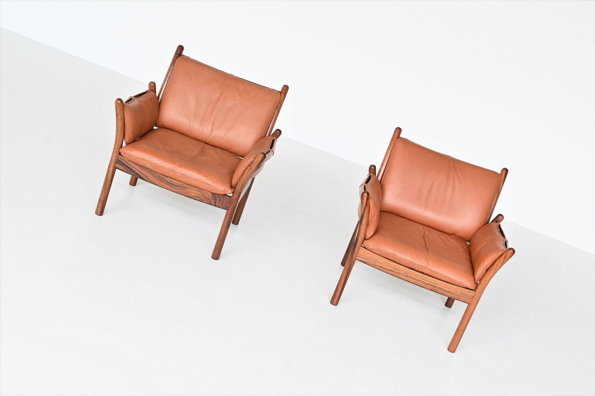 Illum Wikkelso Genius lounge chairs CFC Silkeborg Denmark, 1960 In Good Condition For Sale In Etten-Leur, NL