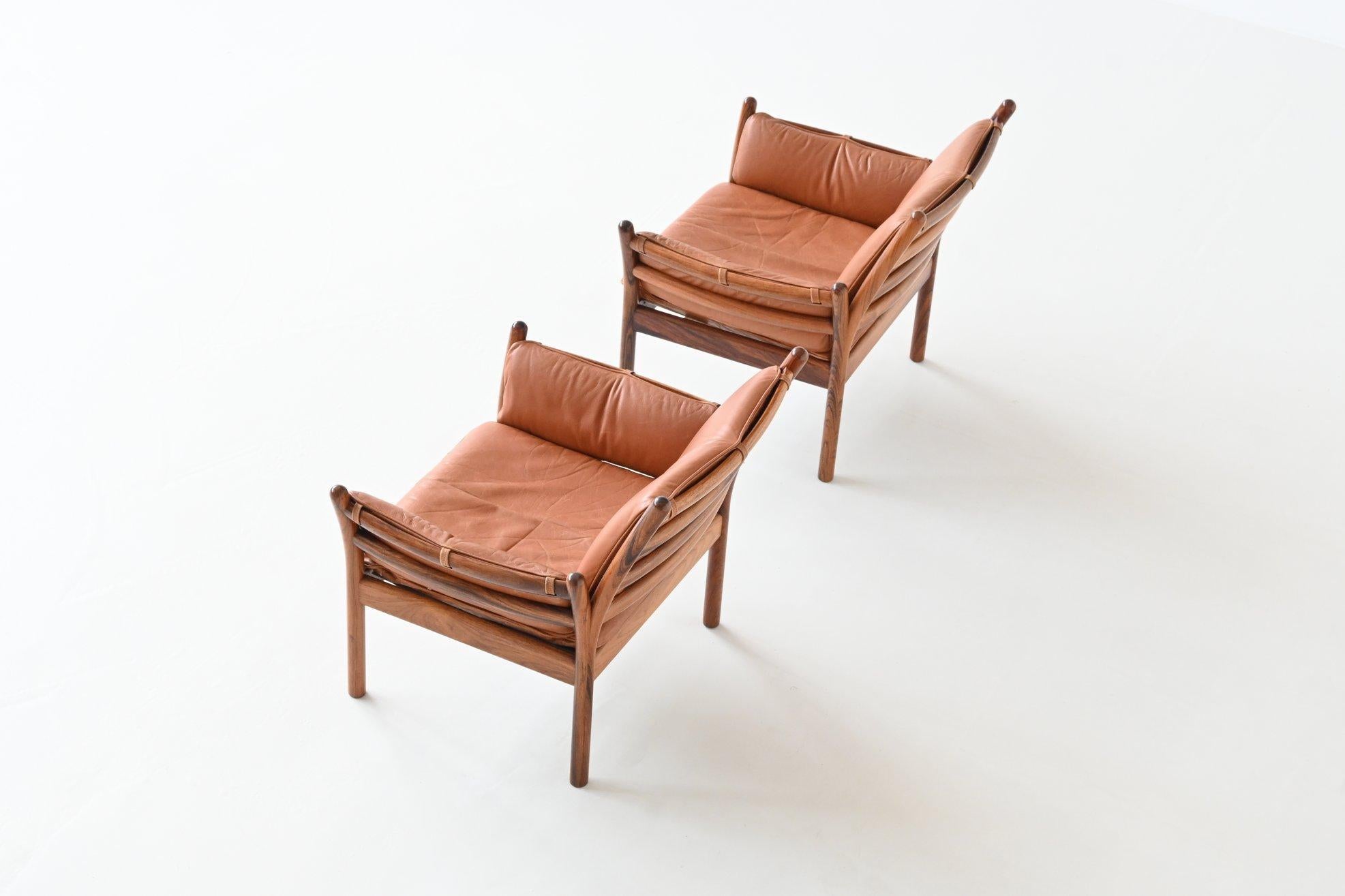 Mid-20th Century Illum Wikkelso Genius lounge chairs CFC Silkeborg Denmark, 1960 For Sale