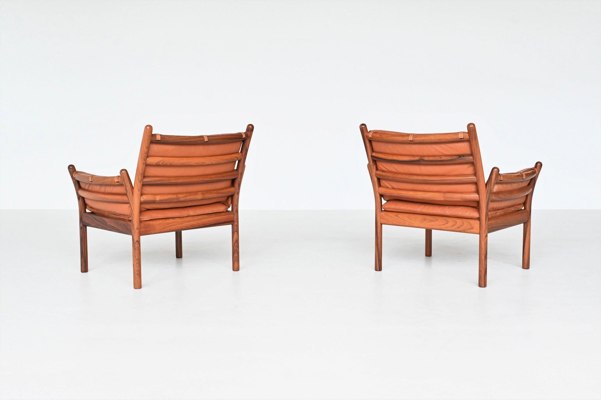 Illum Wikkelso Genius lounge chairs CFC Silkeborg Denmark, 1960 For Sale 1