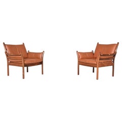 Retro Illum Wikkelso Genius lounge chairs CFC Silkeborg Denmark, 1960