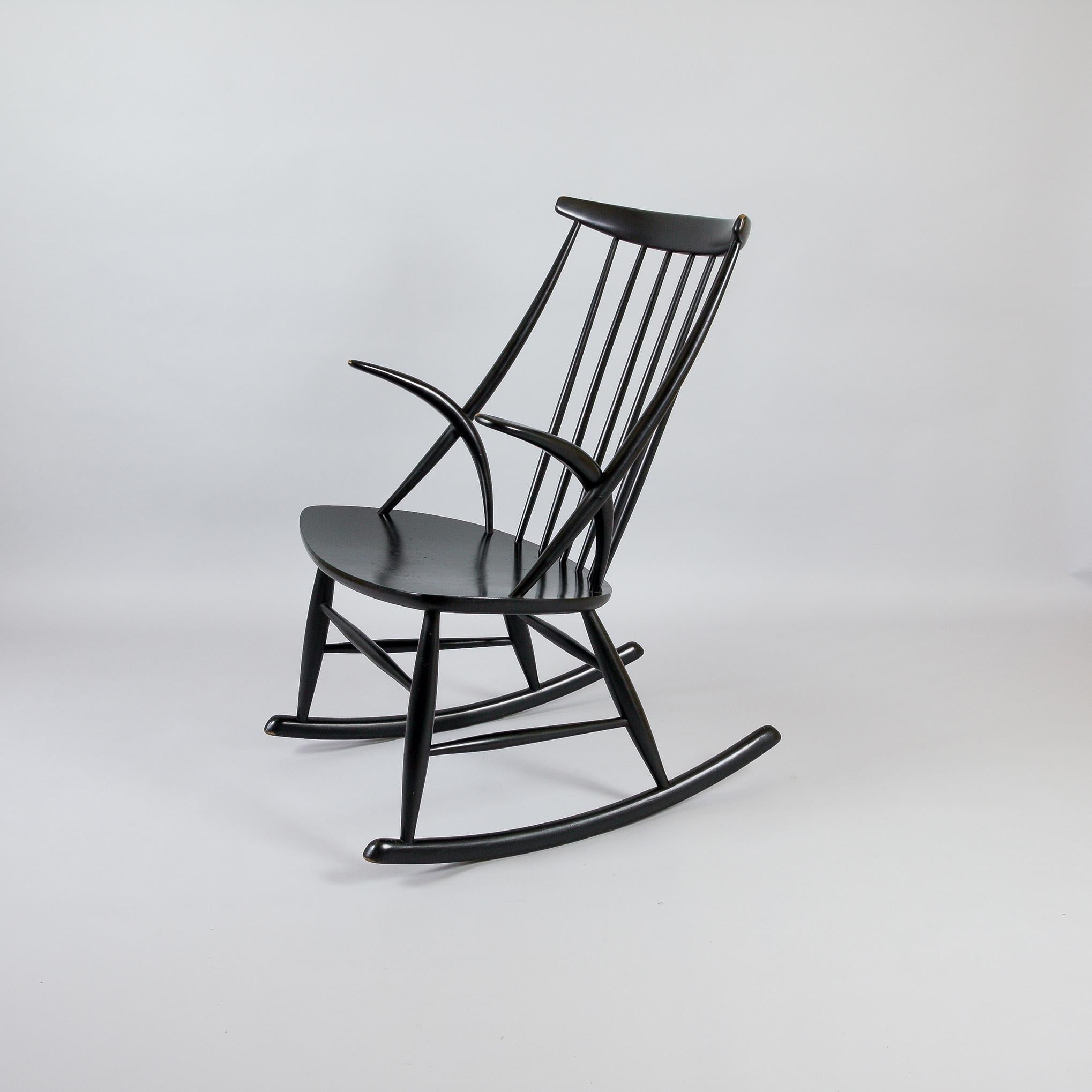 Mid-Century Modern Illum Wikkelso Gyngestol No. 3 Rocking Chair by Niels Eilerson