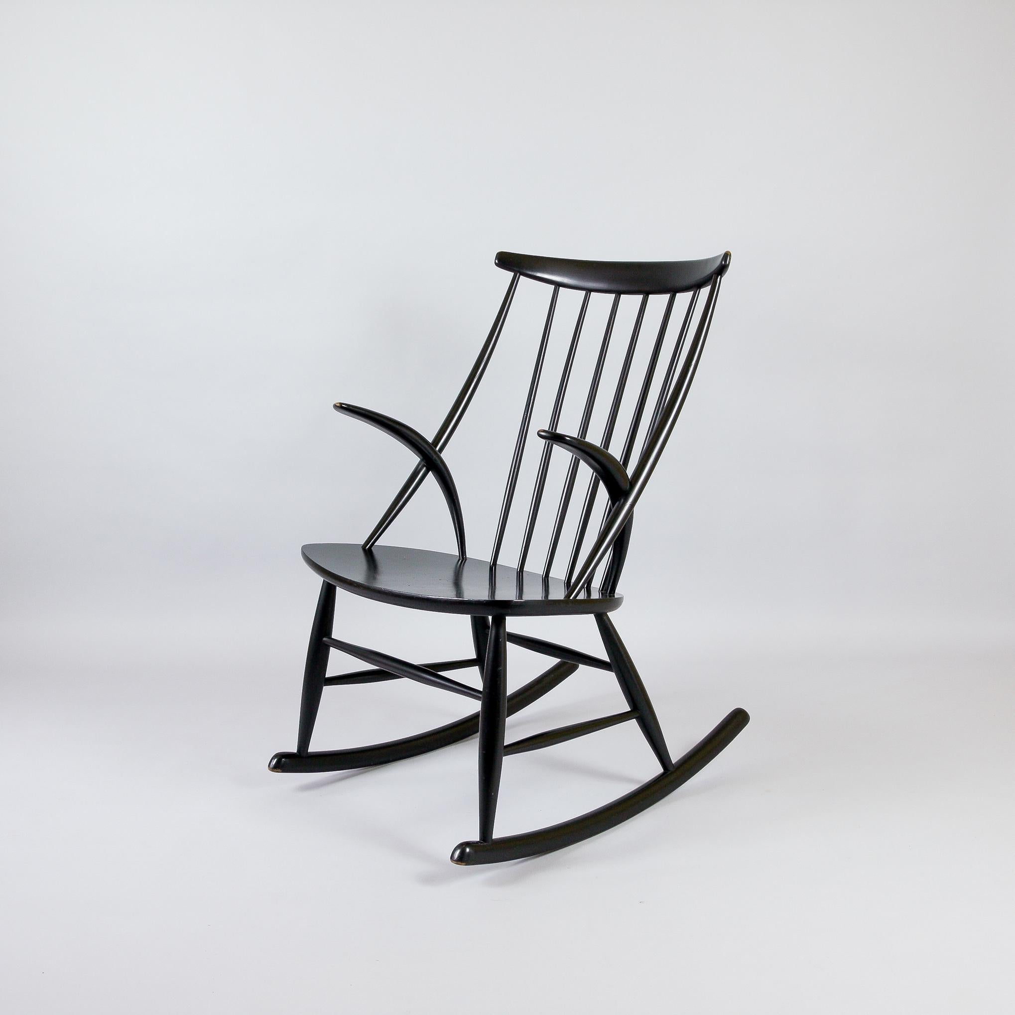 Lacquered Illum Wikkelso Gyngestol No. 3 Rocking Chair by Niels Eilerson