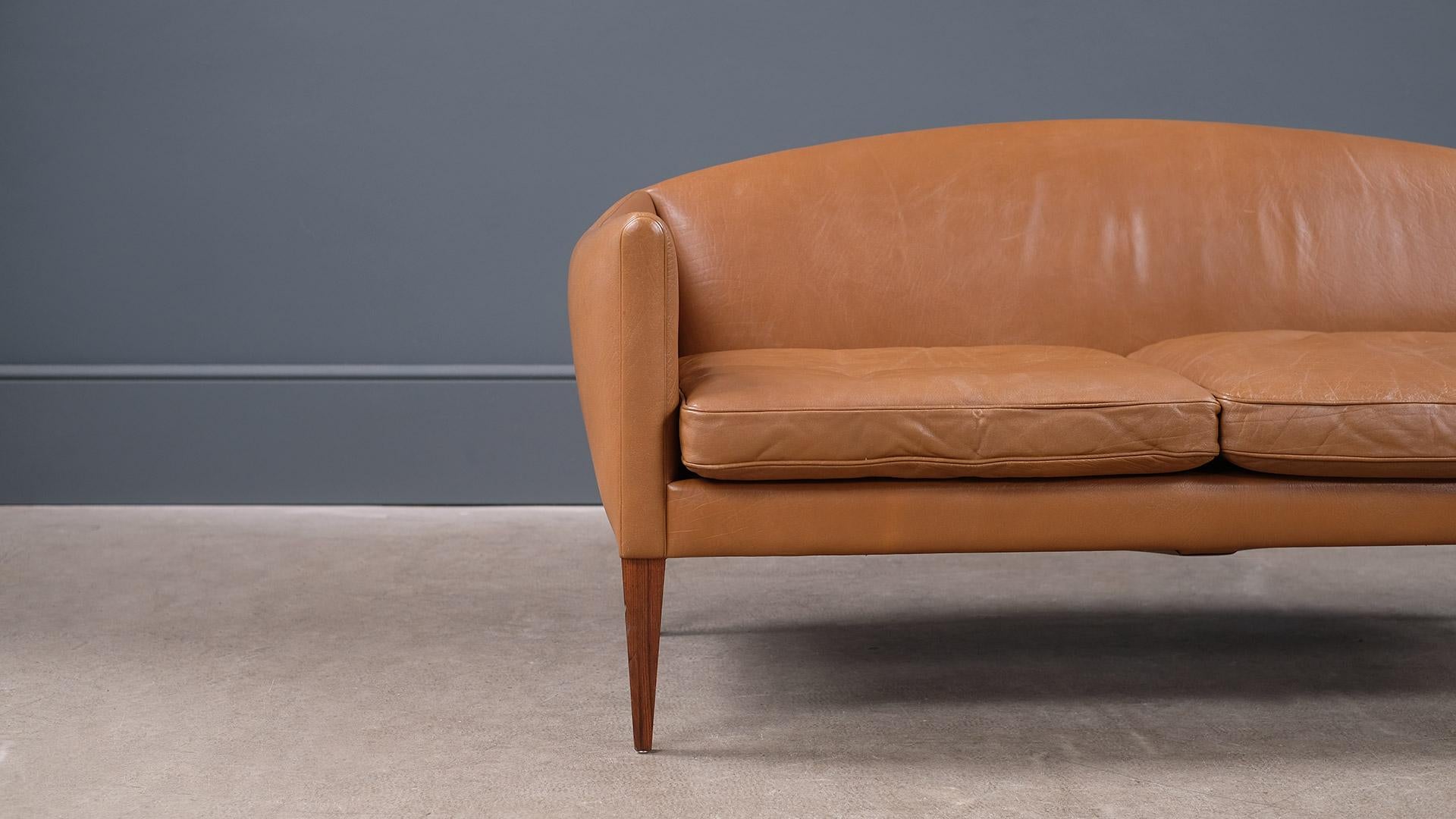 Illum Wikkelso Leather Loveseat Sofa 2