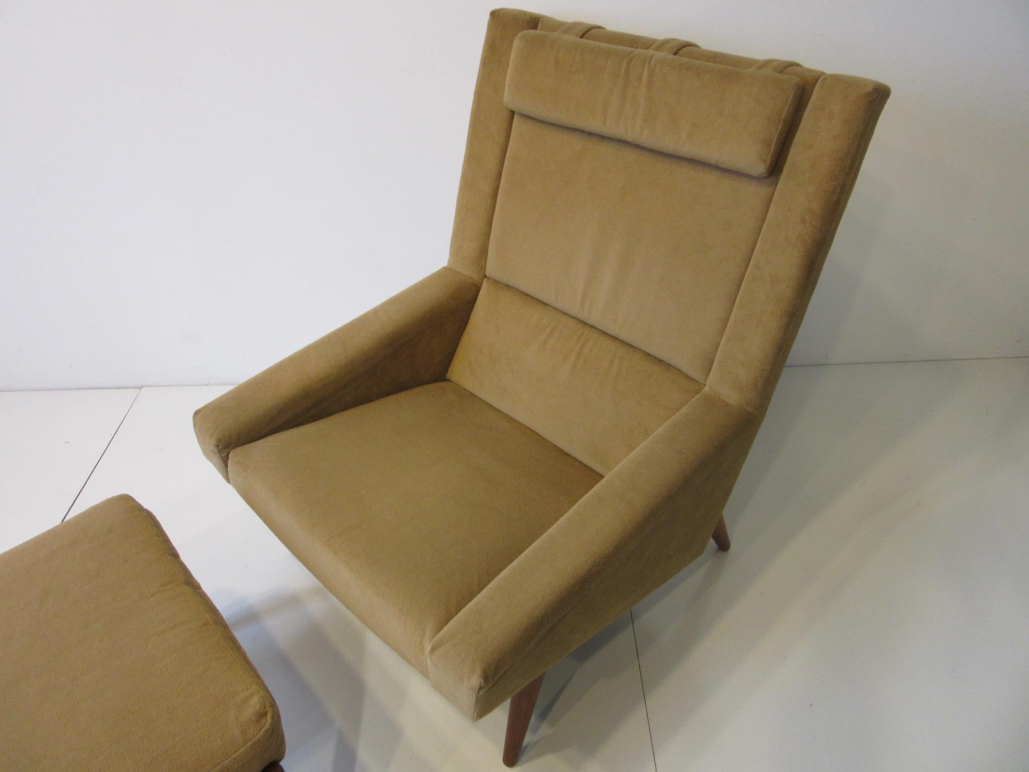 Mid-Century Modern Illum Wikkelso Lounge Chair / Ottoman for Soren Willadsen, Denmark