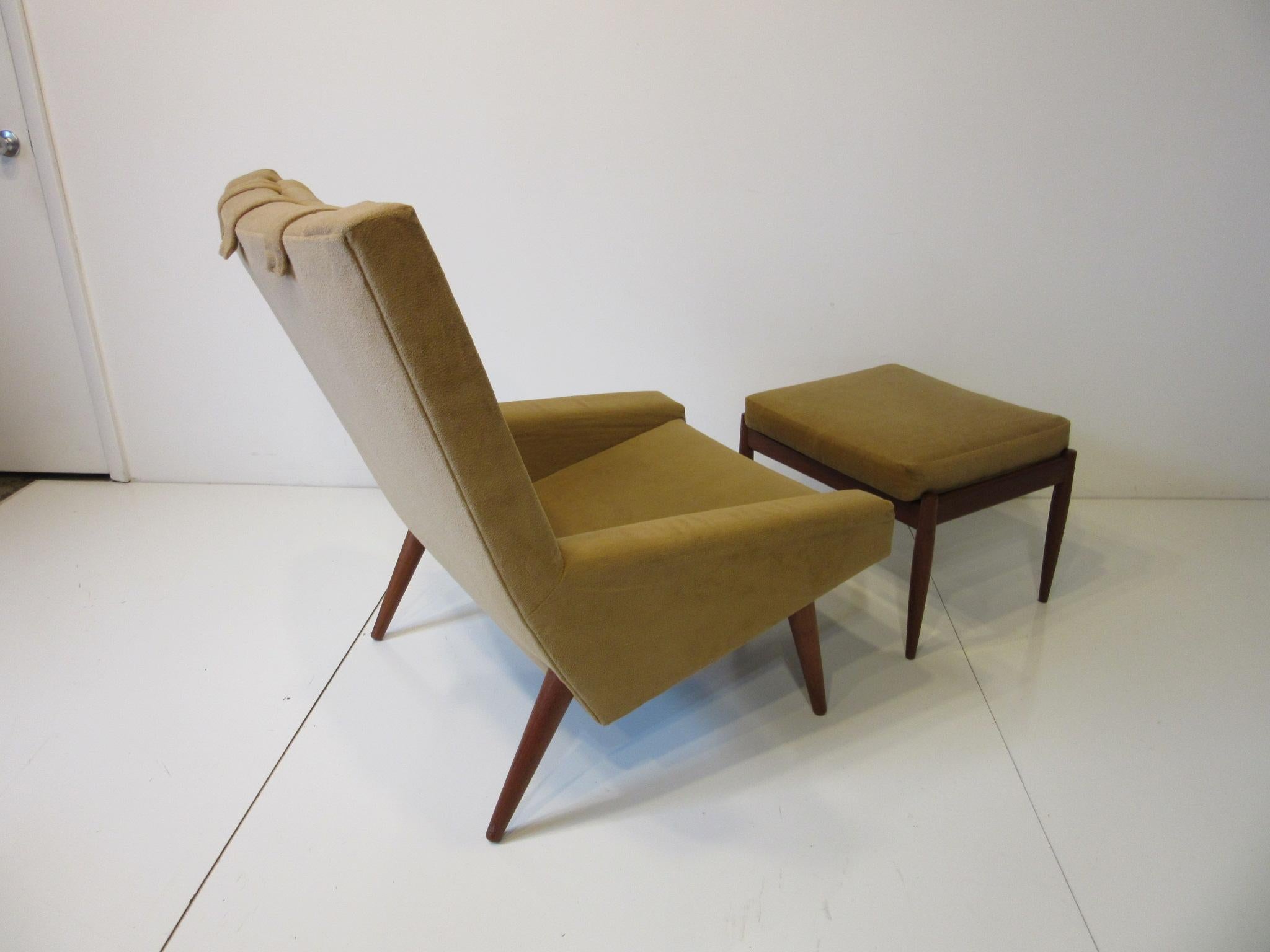 20th Century Illum Wikkelso Lounge Chair / Ottoman for Soren Willadsen, Denmark