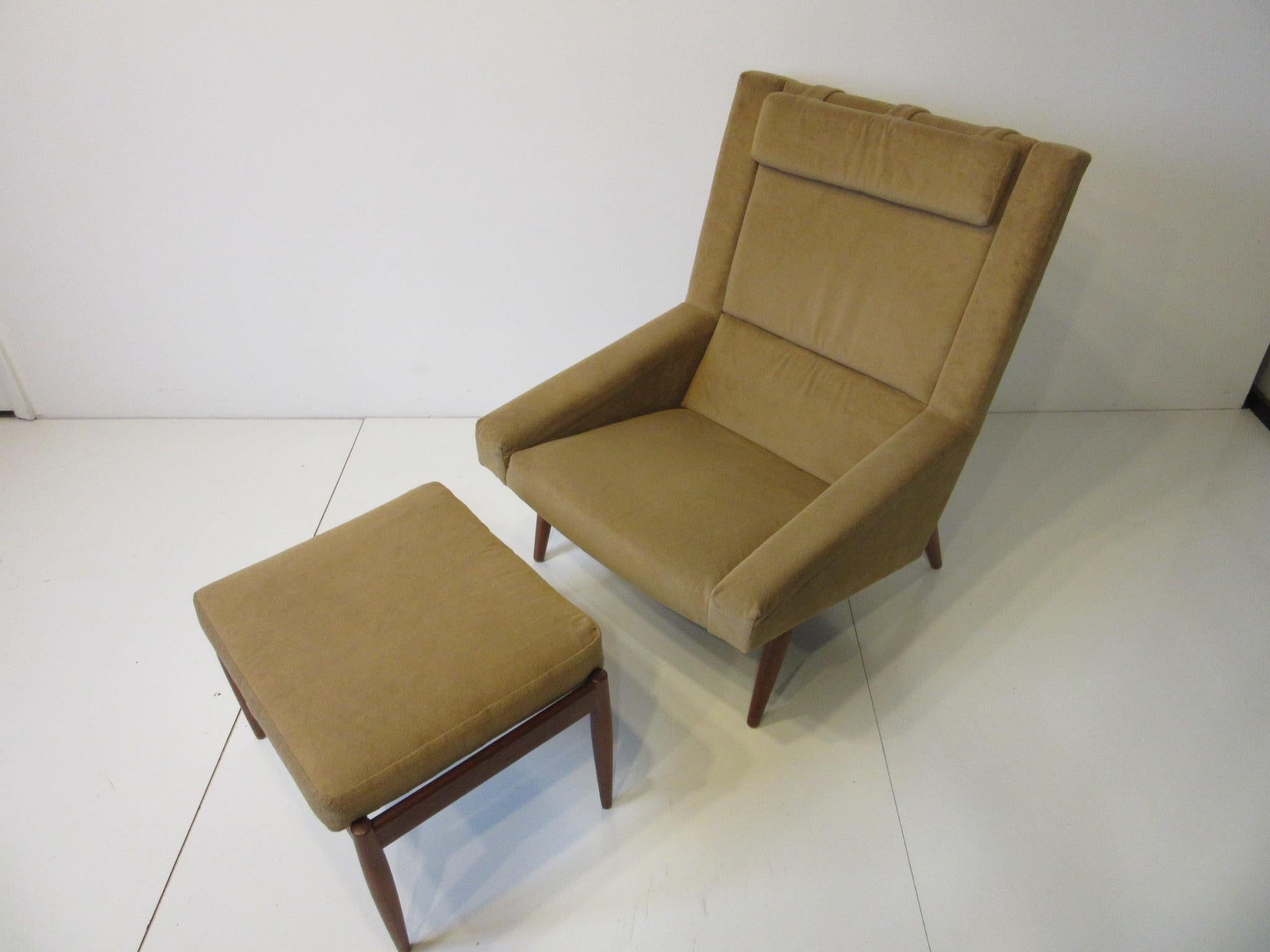 Upholstery Illum Wikkelso Lounge Chair / Ottoman for Soren Willadsen, Denmark