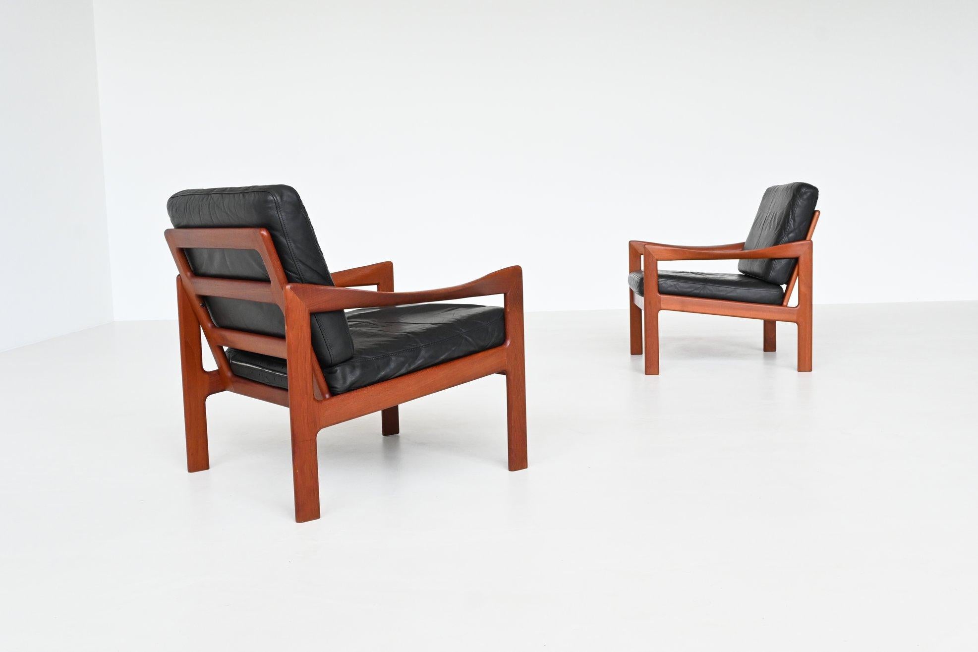 Illum Wikkelso lounge chairs Niels Eilersen Denmark 1962 3