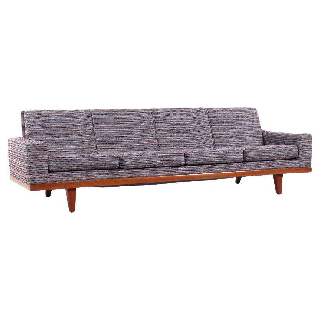 Illum Wikkelso Mid Century Danish Teak 4 Seater Sofa