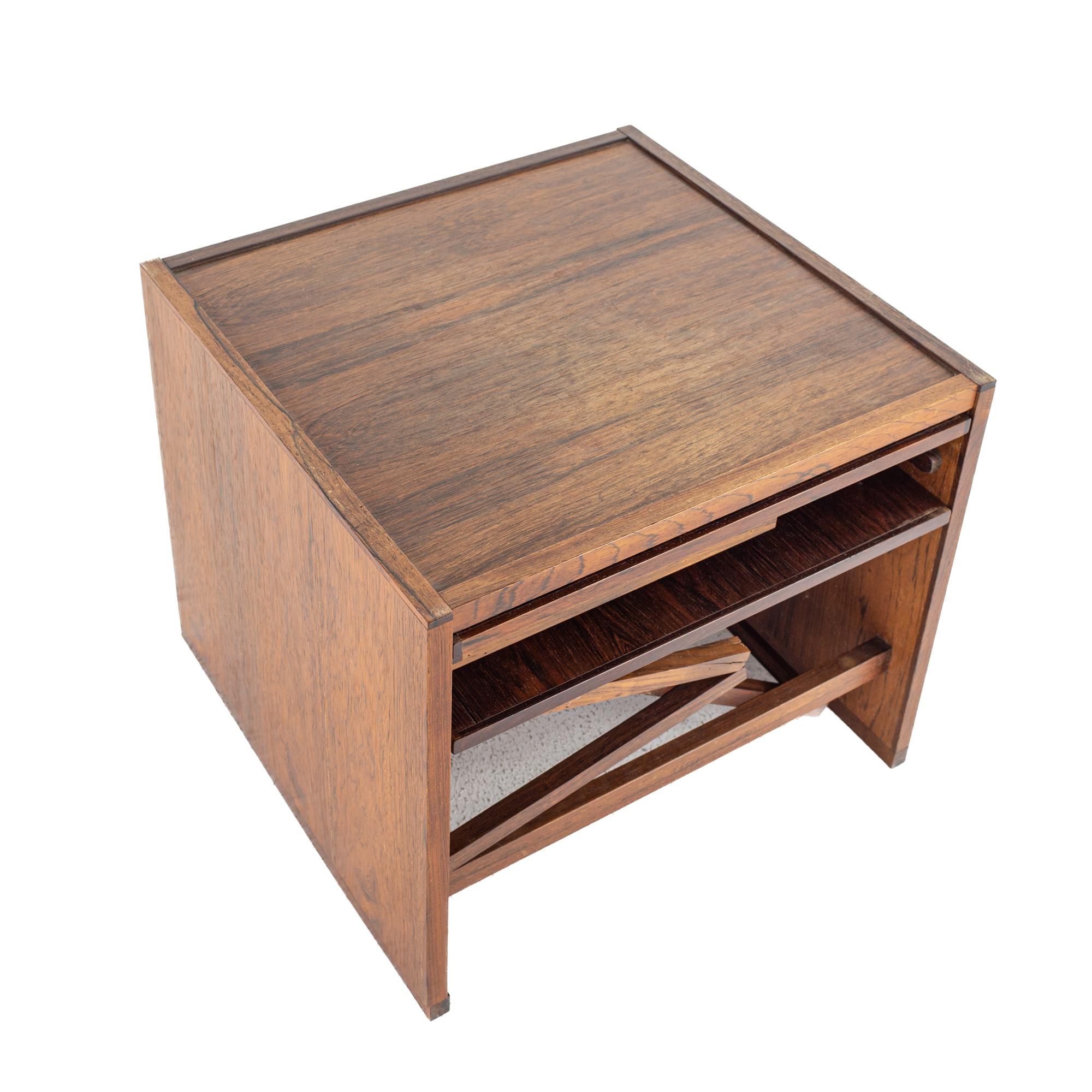 Illum Wikkelso Mid Century Rosewood Folding Snack Table Set For Sale 9