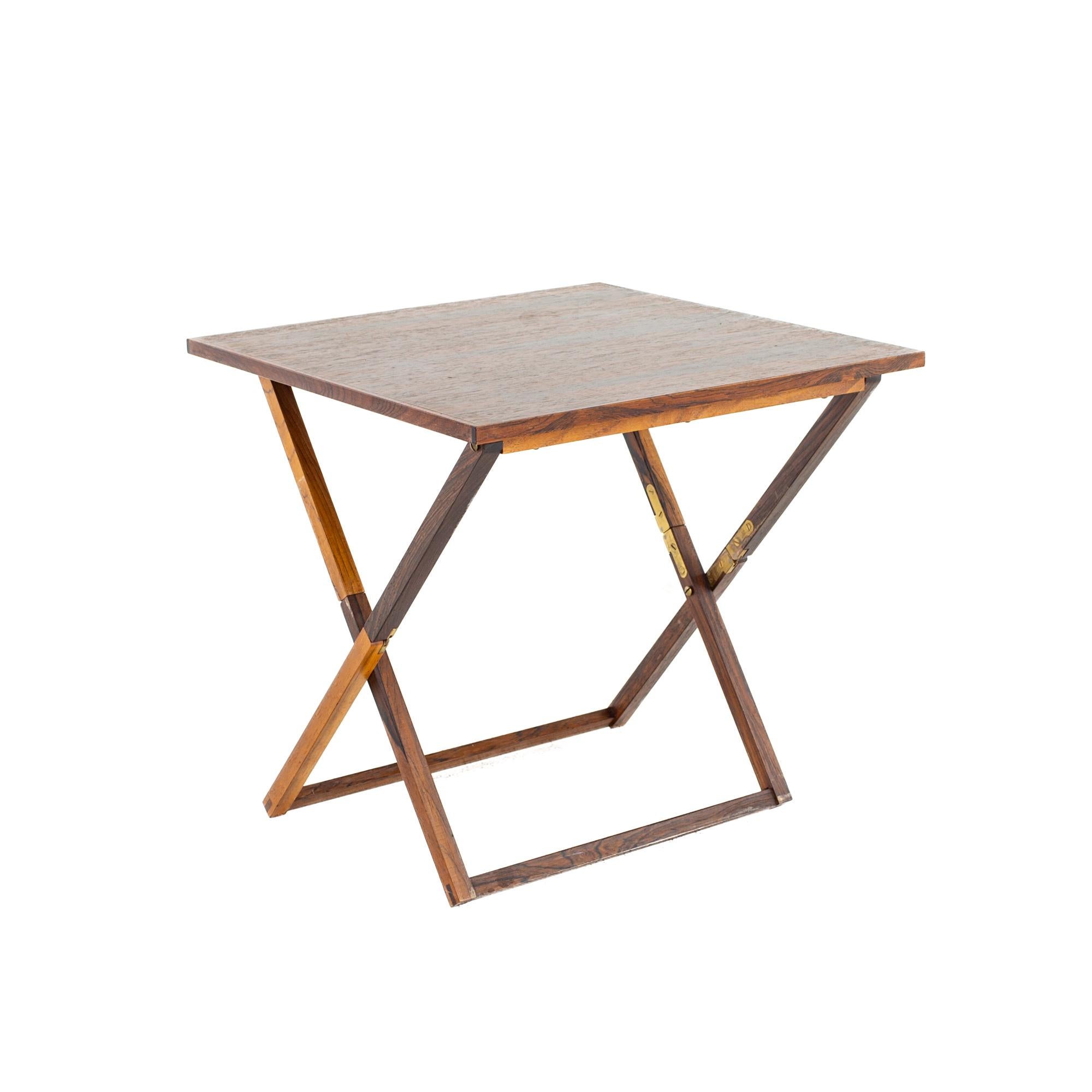 Illum Wikkelso Mid Century Rosewood Folding Snack Table Set For Sale 1