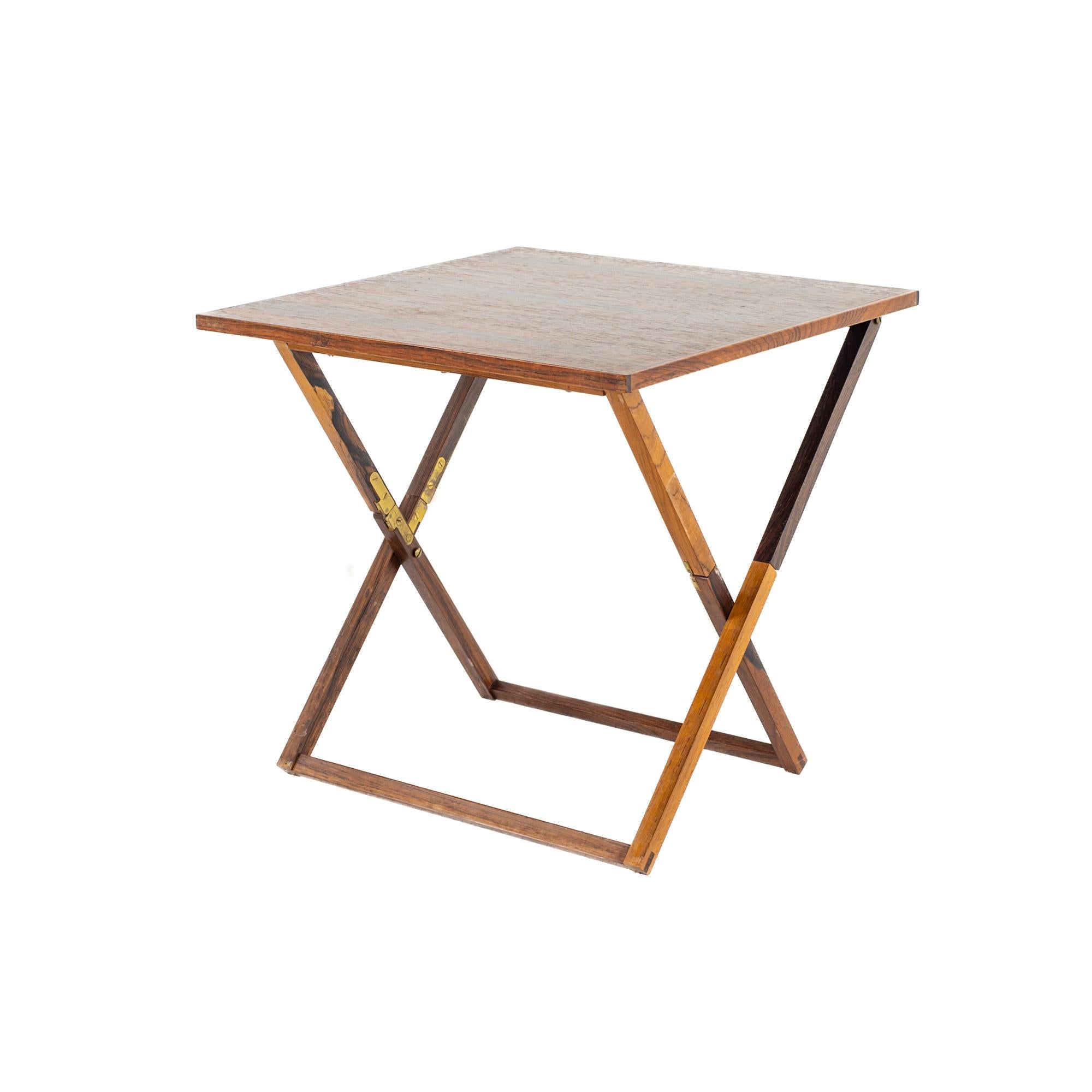 Illum Wikkelso Mid Century Rosewood Folding Snack Table Set For Sale 3
