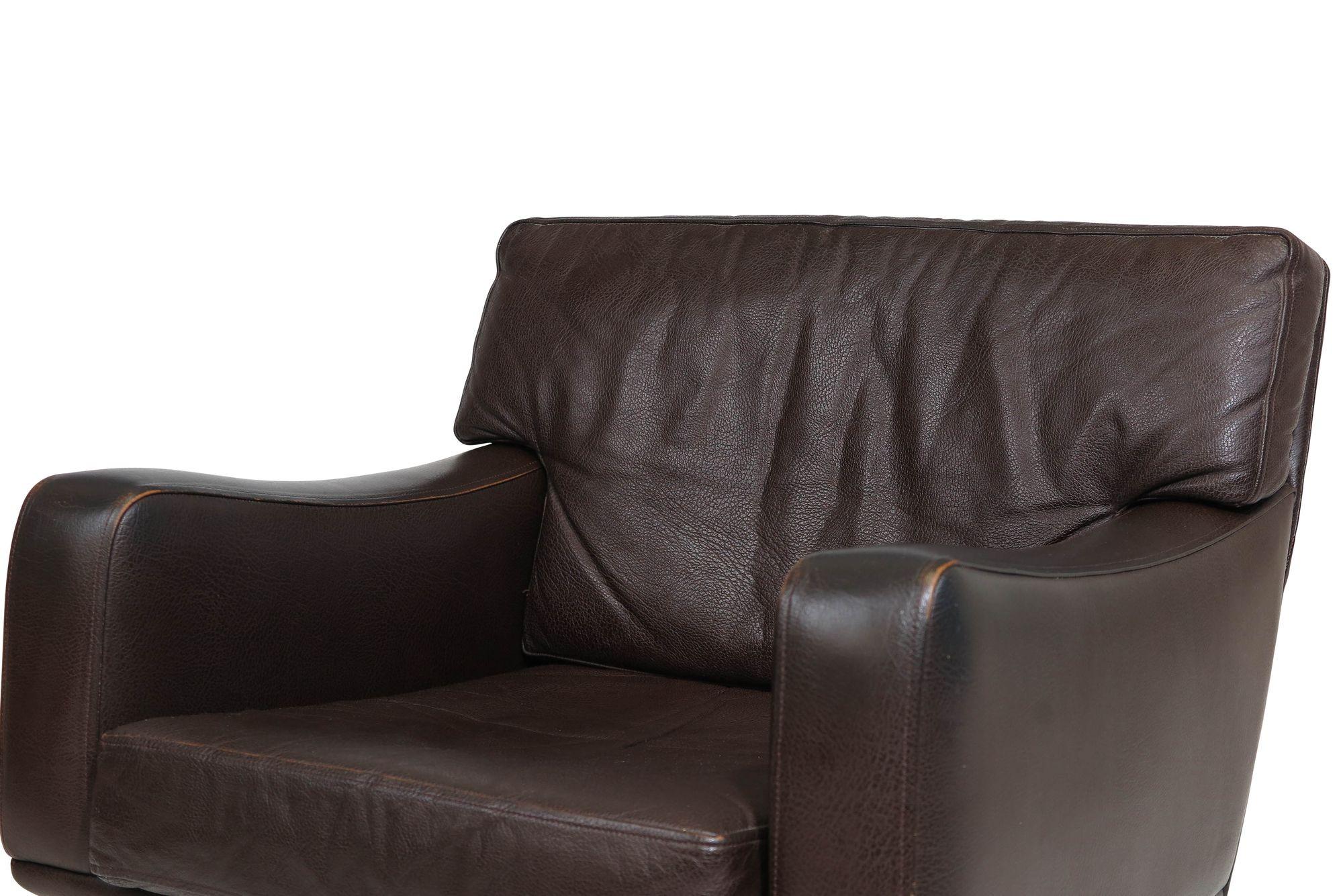 Illum Wikkelso Mid-century Scandinavian Leather and Rosewood Lounge Chairs 1