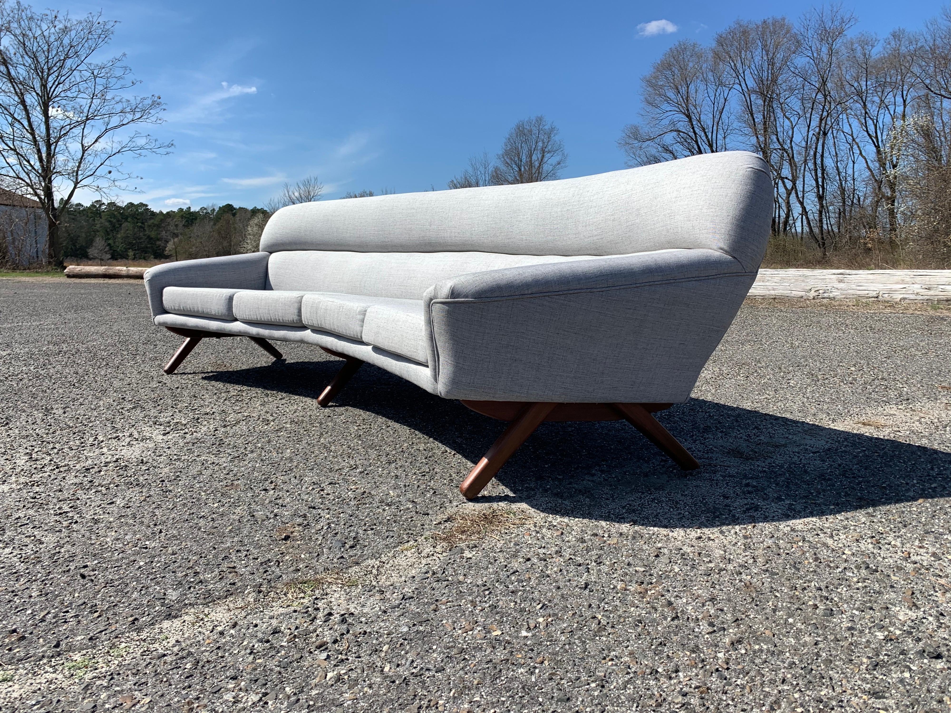 Scandinavian Modern Illum Wikkelso-Mikael Laursen 4-Seat Sofa-Denmark, 1960s