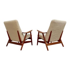 Vintage Illum Wikkelso Model 10 Lounge Chairs in Teddy fur
