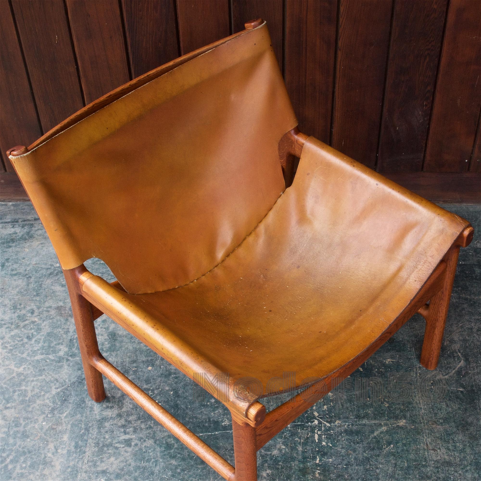 Oak Illum Wikkelso Nº 103 Leather Sling Chair