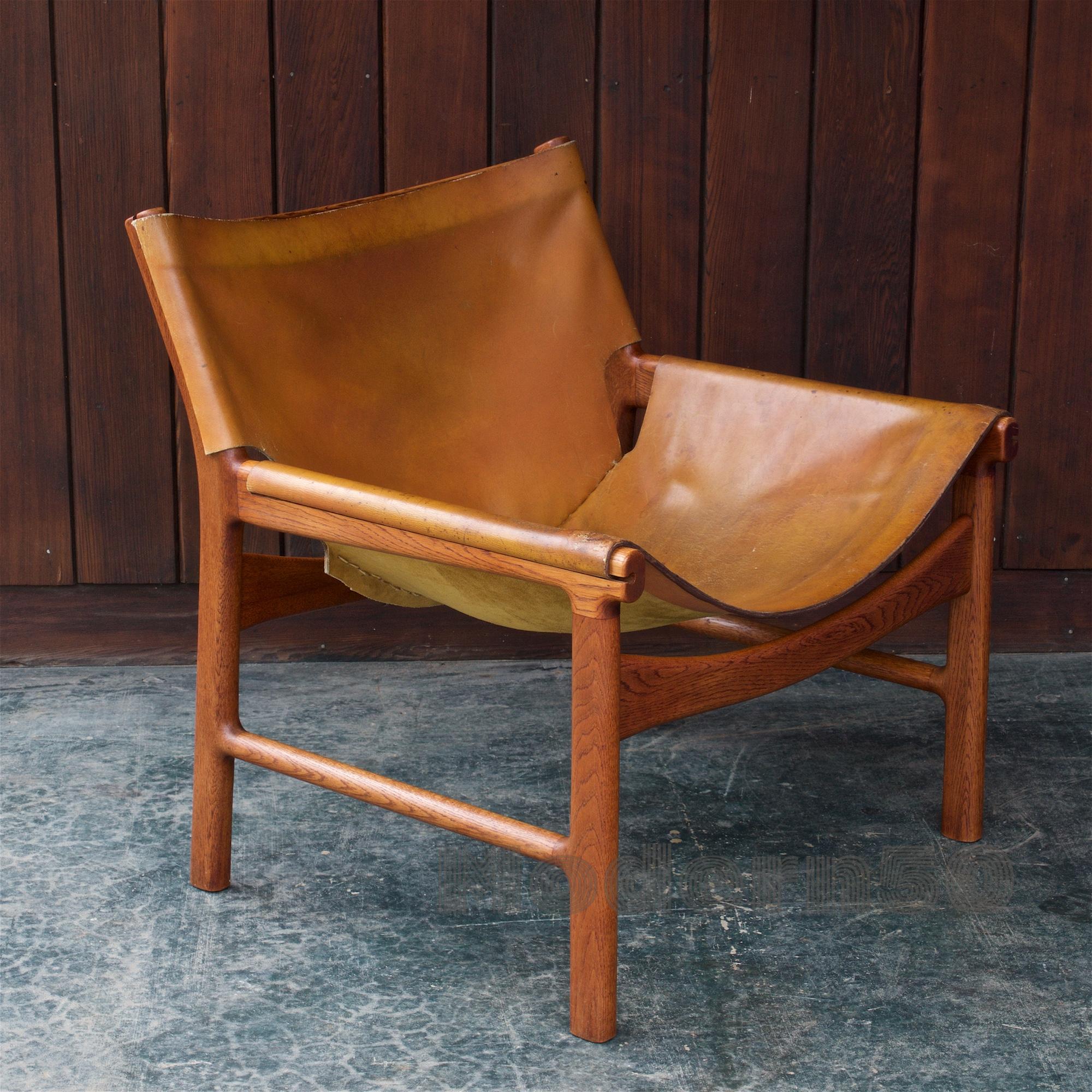 vintage leather sling chair