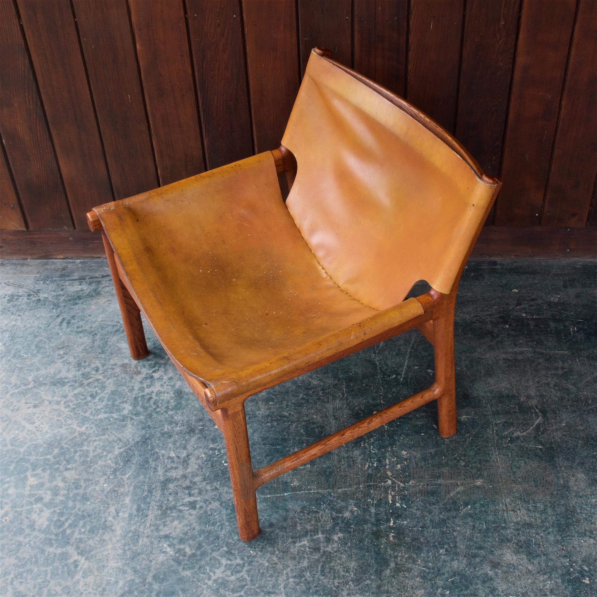 Danish Illum Wikkelso Nº 103 Leather Sling Chair