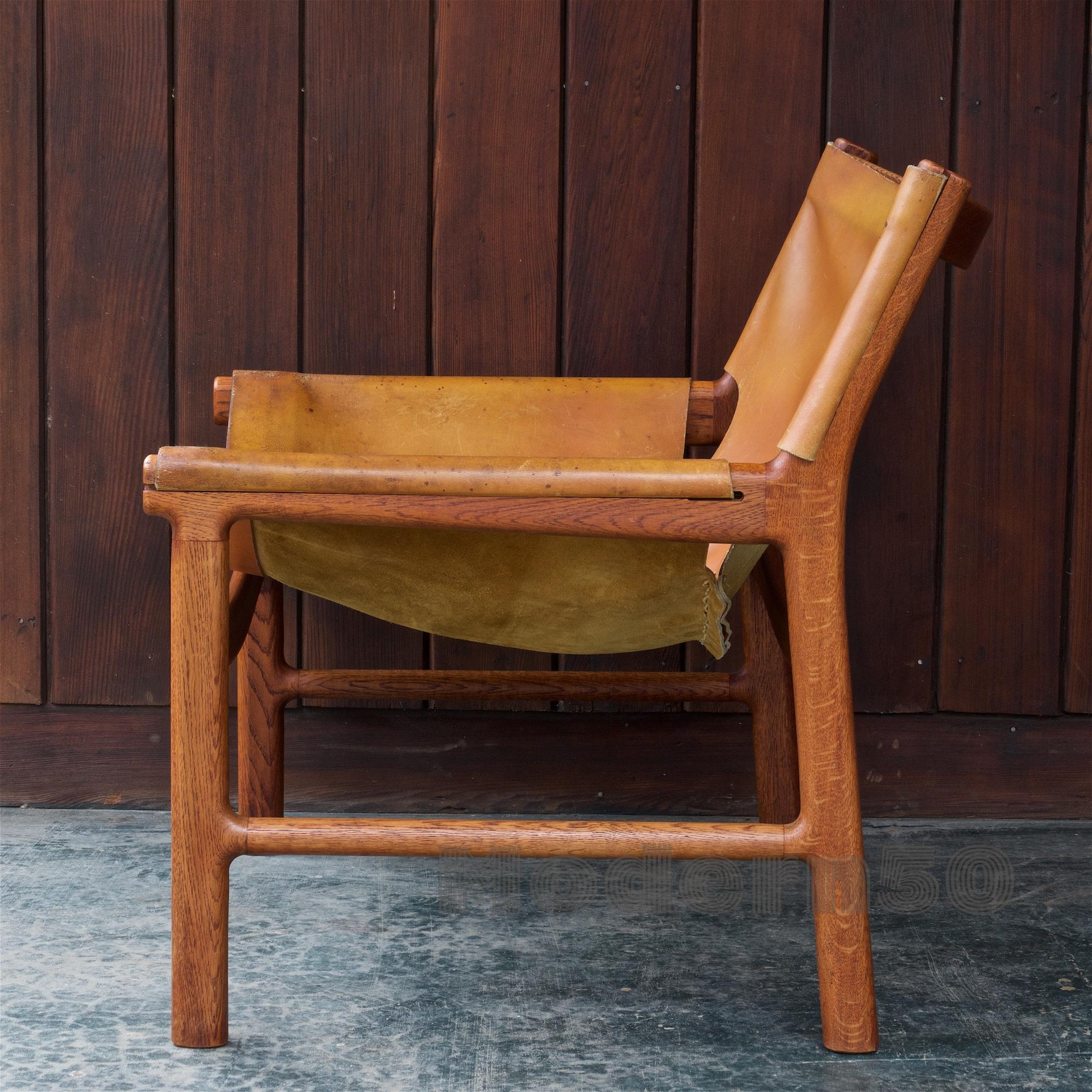 Oiled Illum Wikkelso Nº 103 Leather Sling Chair