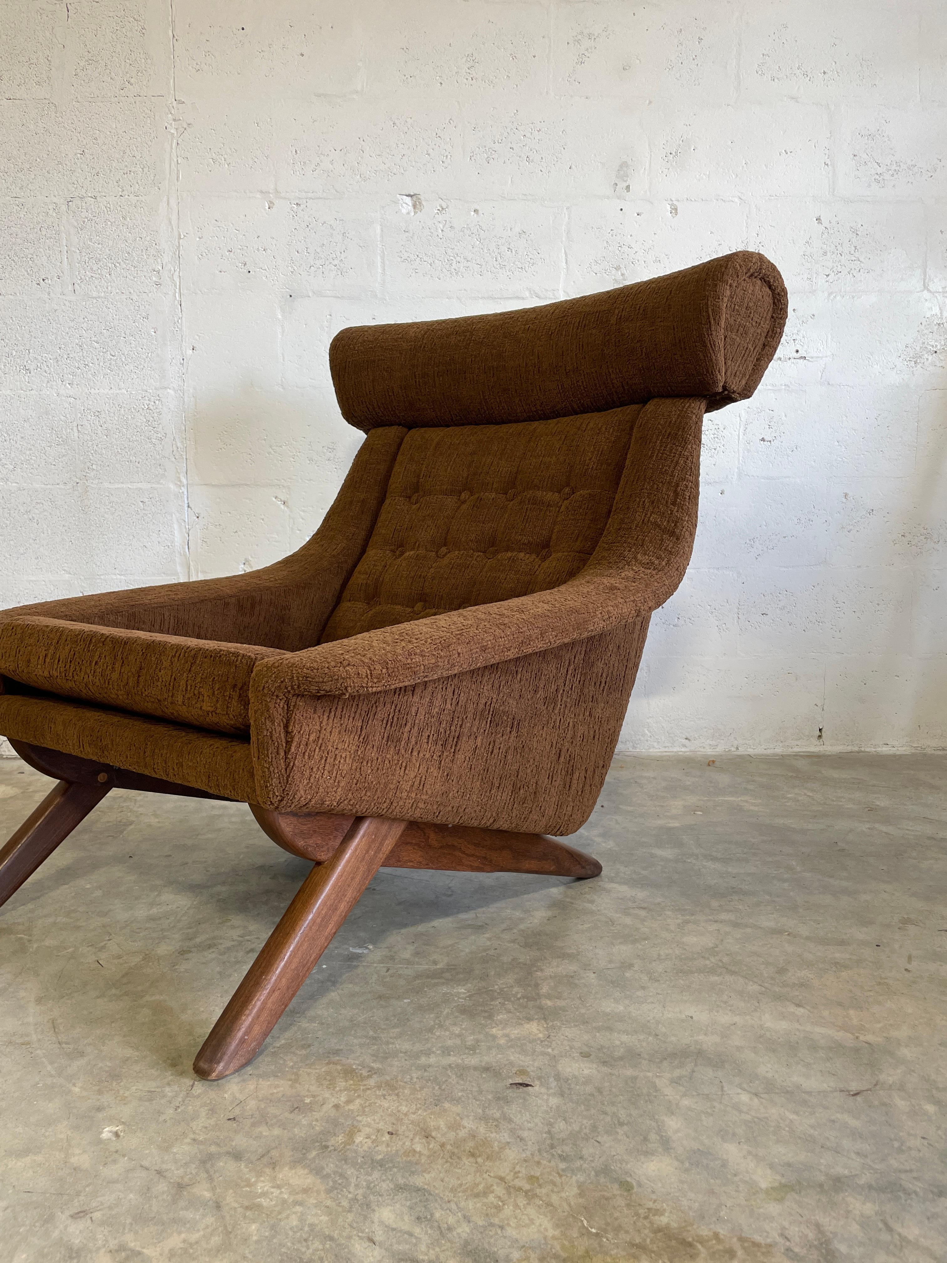 Mid-Century Modern Illum Wikkelso Ox Lounge Highback Chair Danish Mid Century Modern For Sale