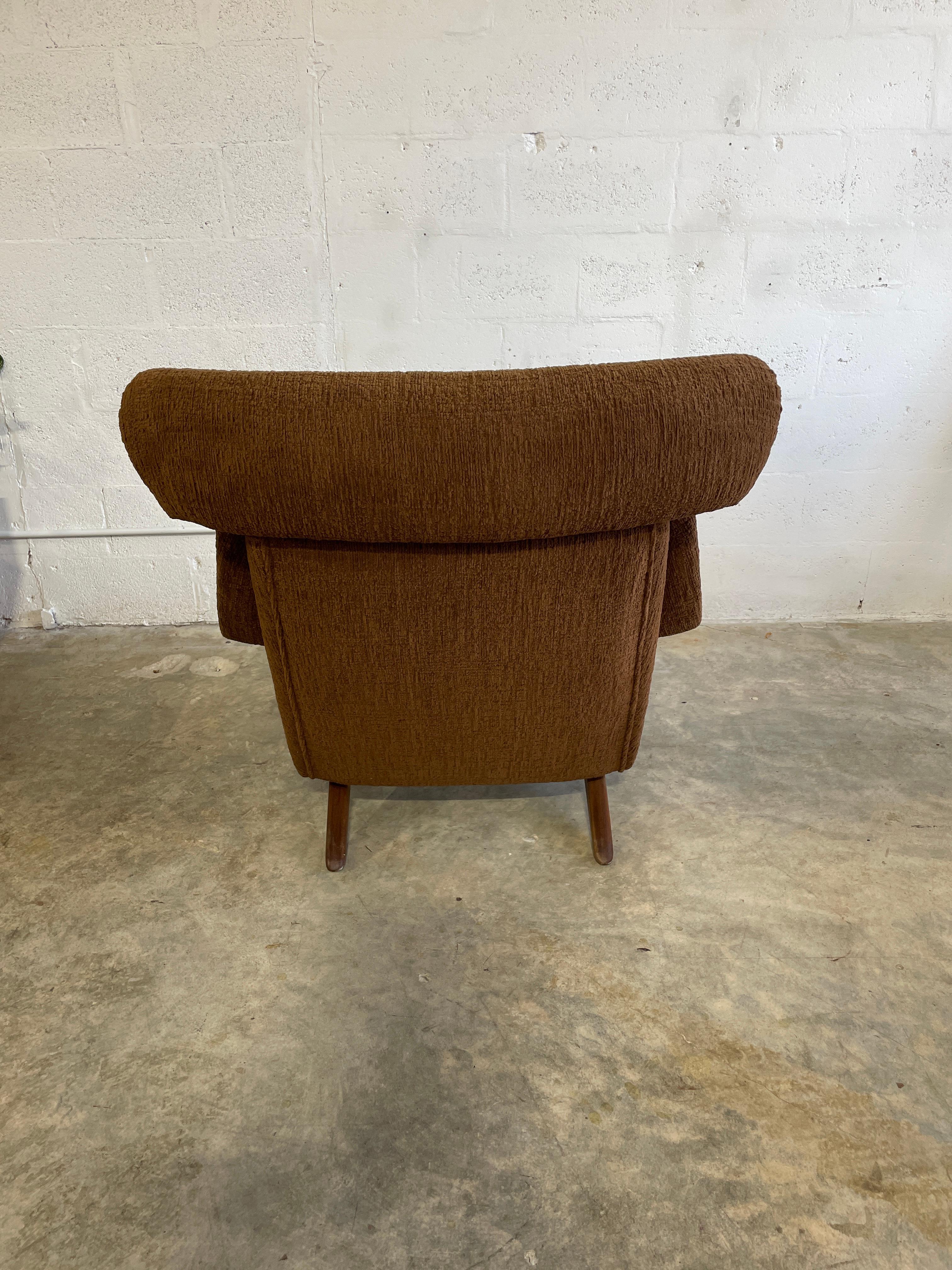 Mid-20th Century Illum Wikkelso Ox Lounge Highback Chair Danish Mid Century Modern For Sale