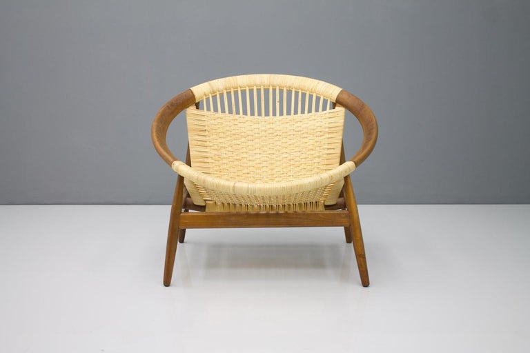 Illum Wikkelso Ringstol Lounge Chair by Niels Eilersen Denmark, 1950s at  1stDibs