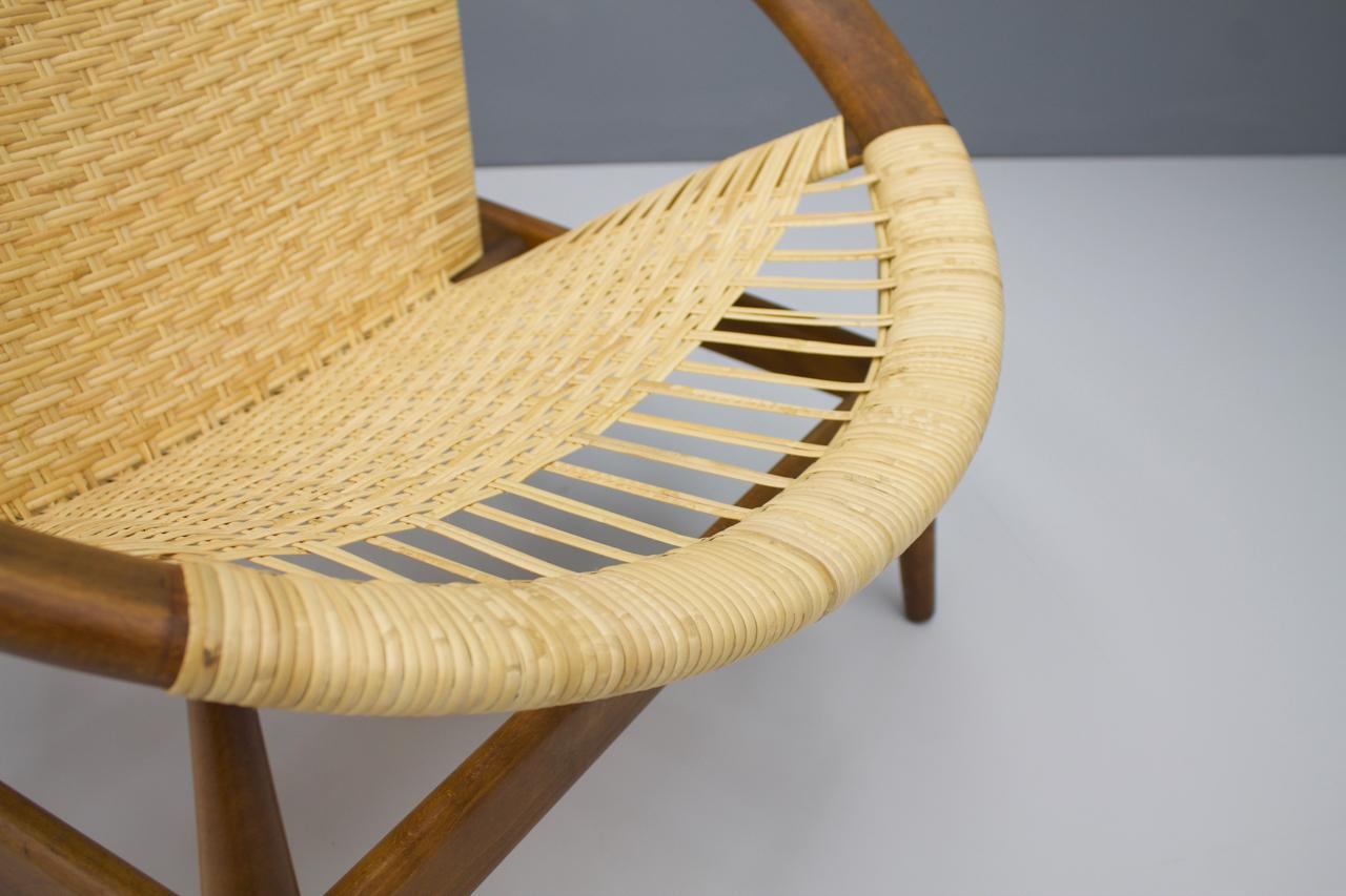 Illum Wikkelso Ringstol Lounge Chair by Niels Eilersen Denmark, 1950s 1