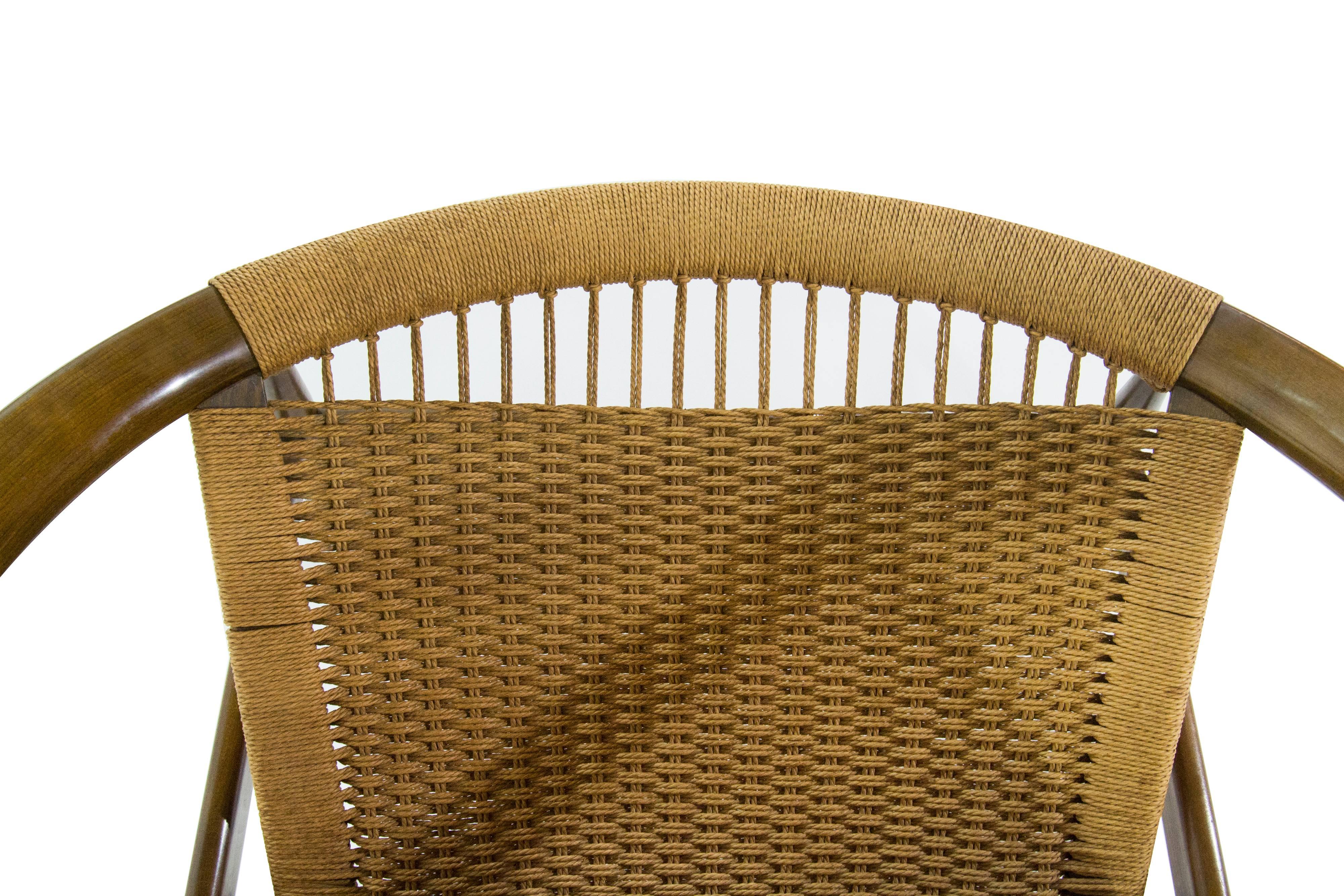 Illum Wikkelso Ringstol Number 23 Teak and Woven Cord Ring Chair 3