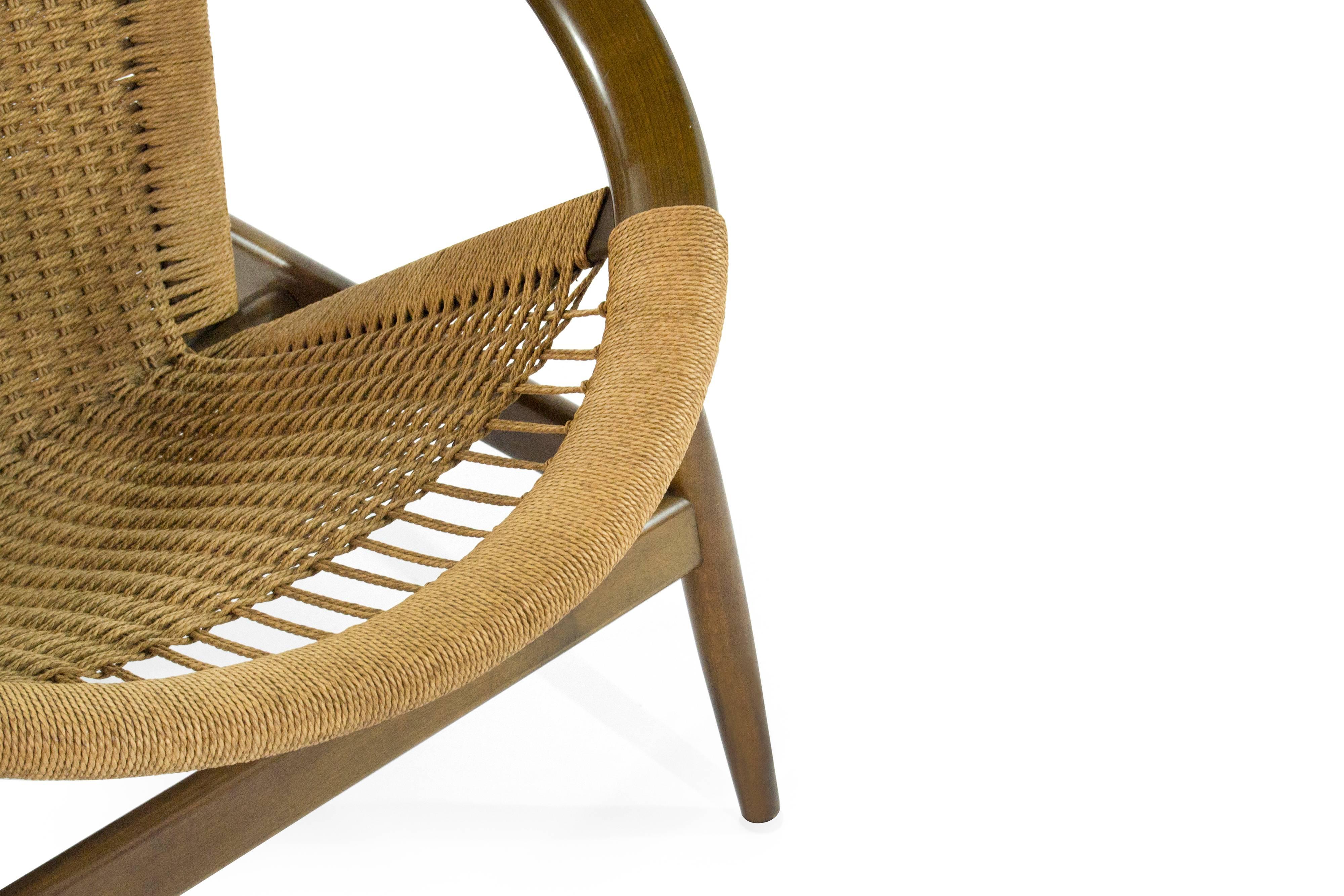 20th Century Illum Wikkelso Ringstol Number 23 Teak and Woven Cord Ring Chair