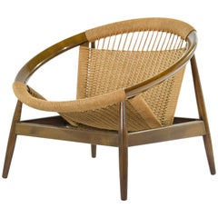 Illum Wikkelso Ringstol Number 23 Teak and Woven Cord Ring Chair