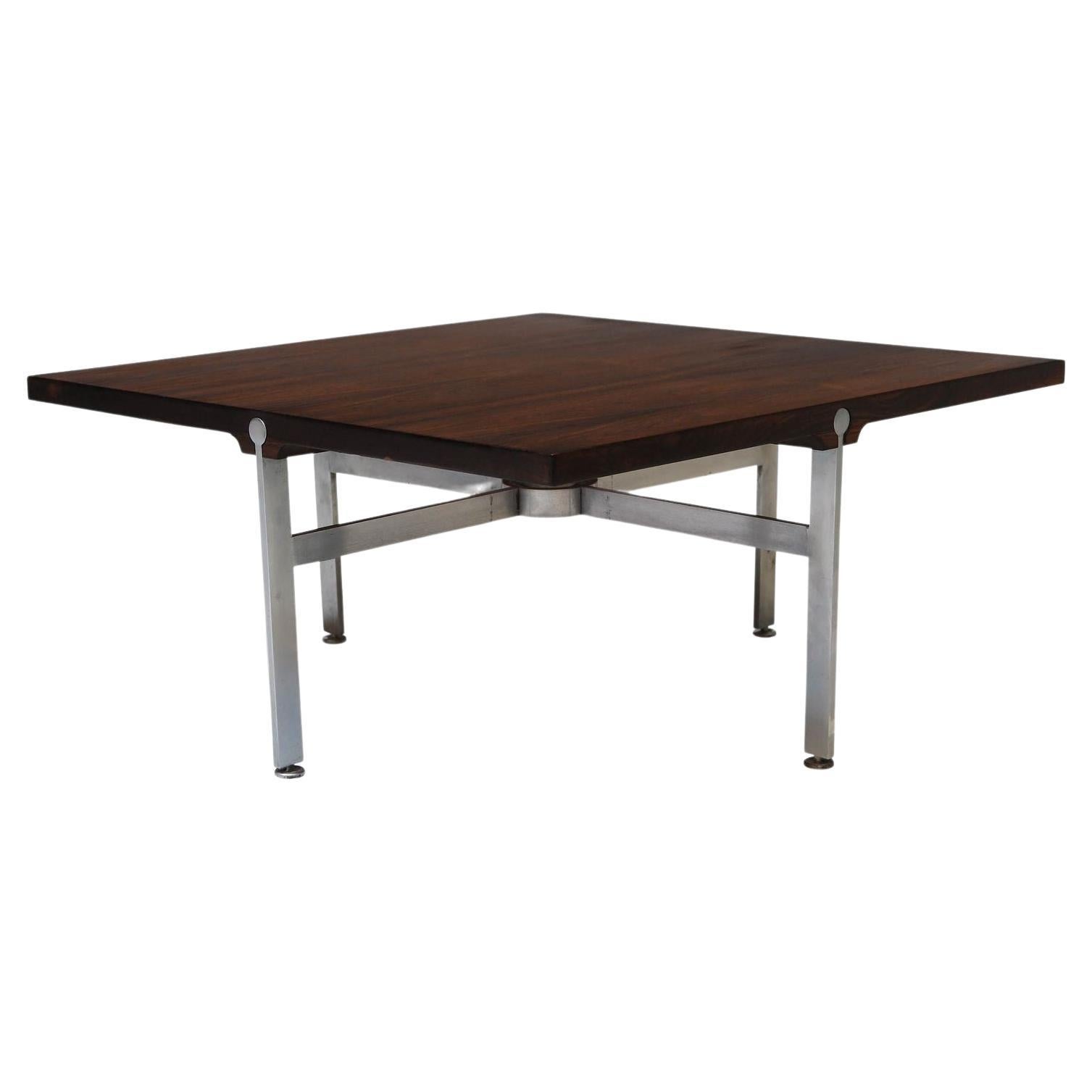 Illum Wikkelso Rosewood and Steel Midcentury Danish Coffee Table For Sale