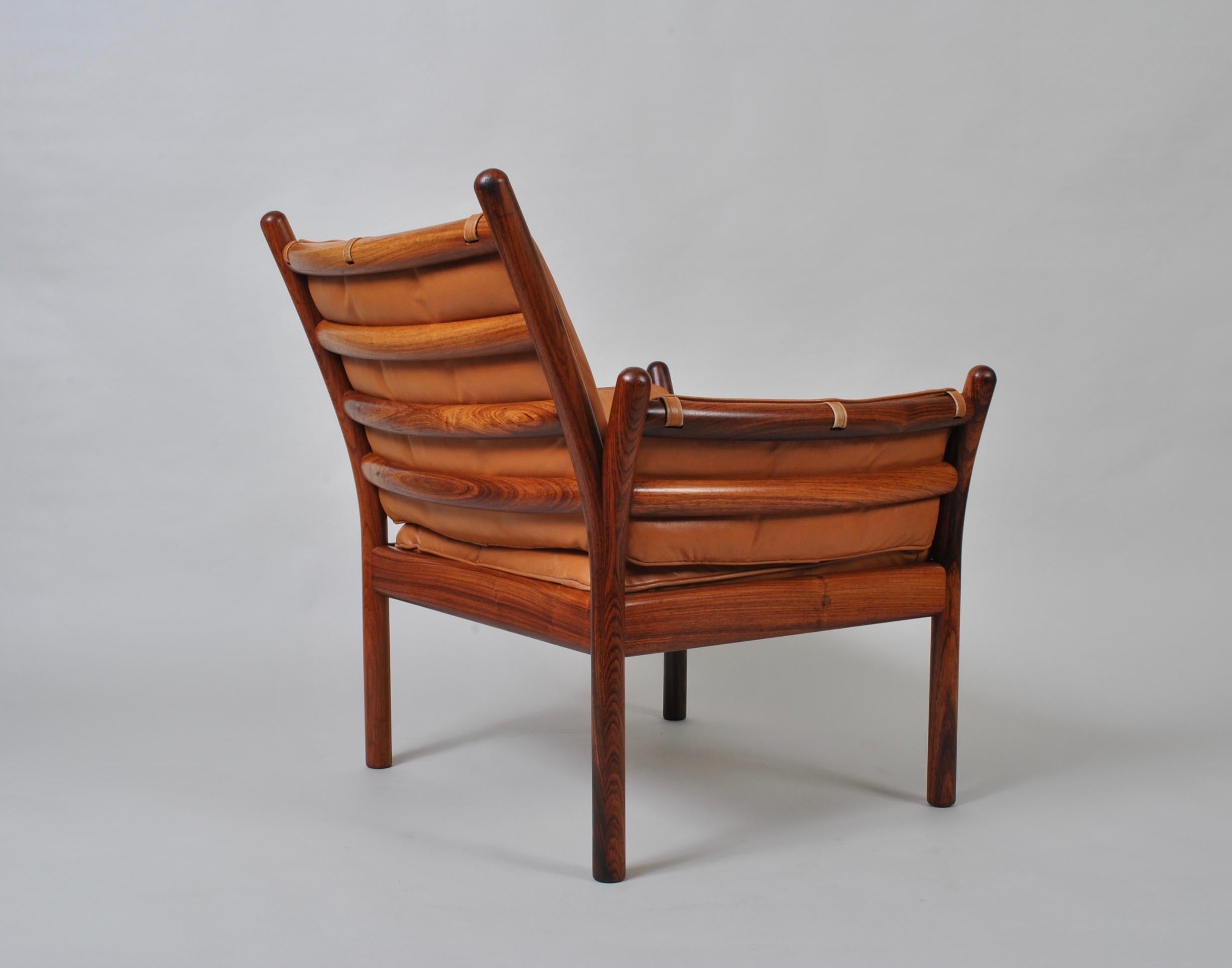 Illum Wikkelso, Rosewood and Leather, Lounge Chair 4