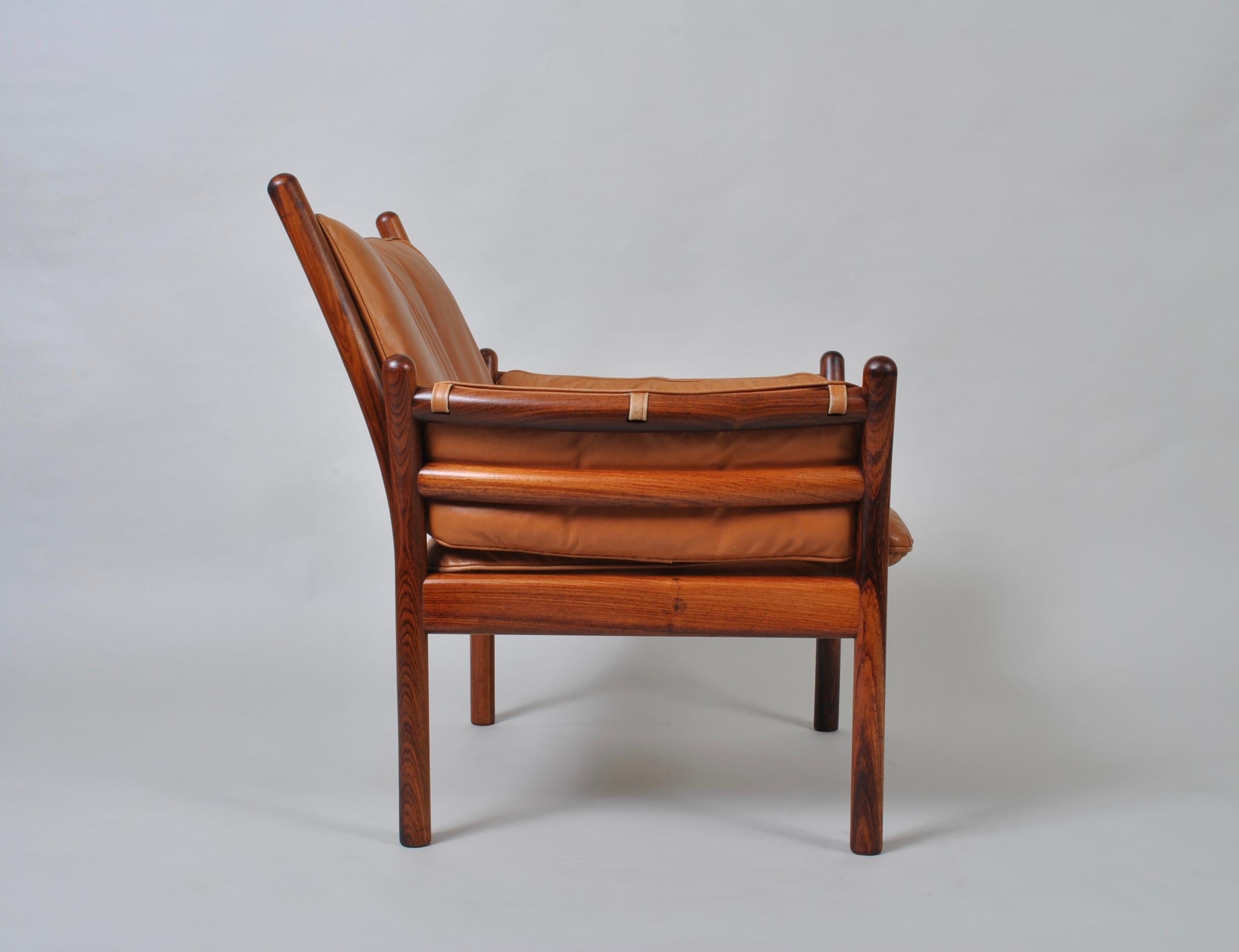 Illum Wikkelso, Rosewood and Leather, Lounge Chair 5