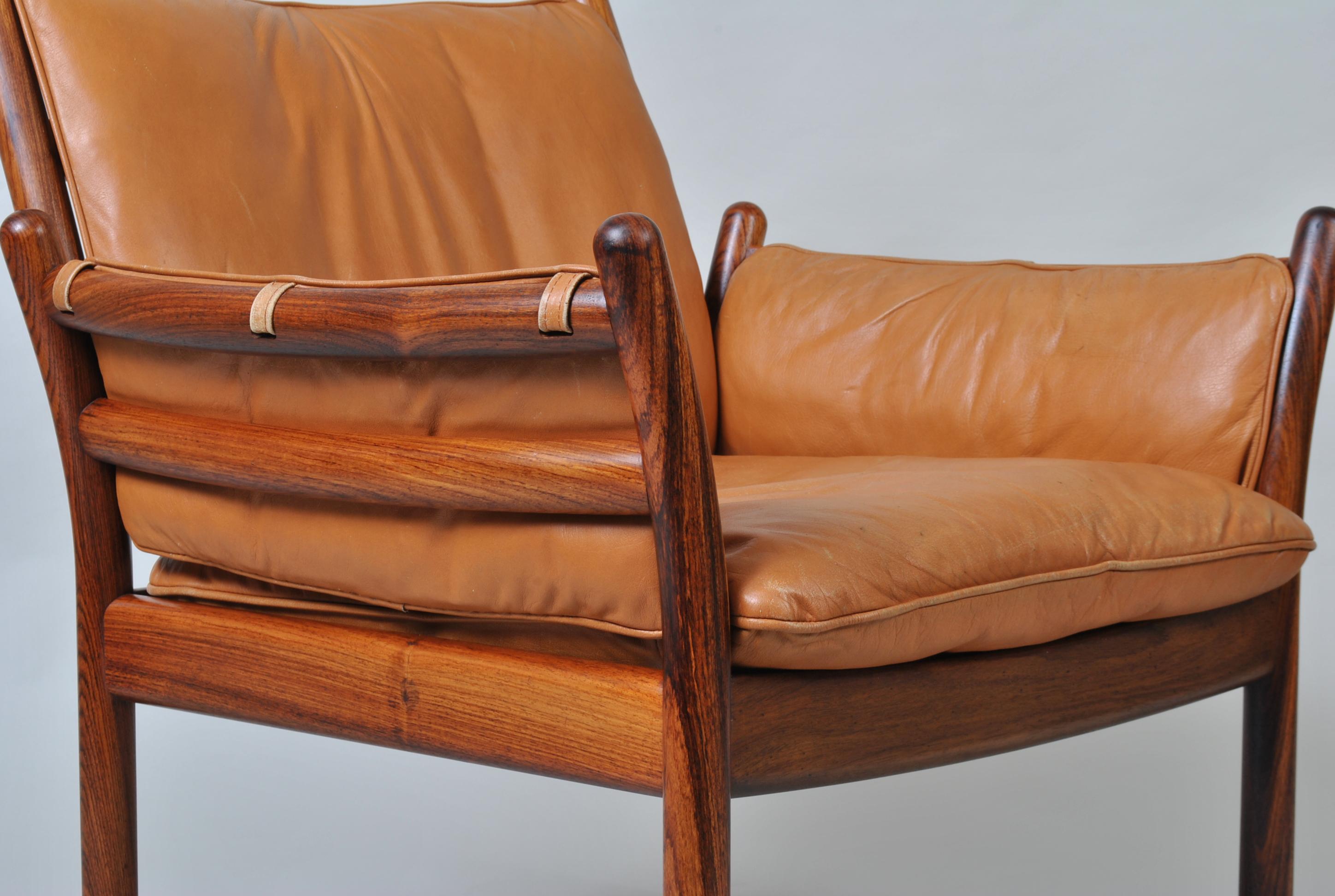 Illum Wikkelso, Rosewood and Leather, Lounge Chair 6