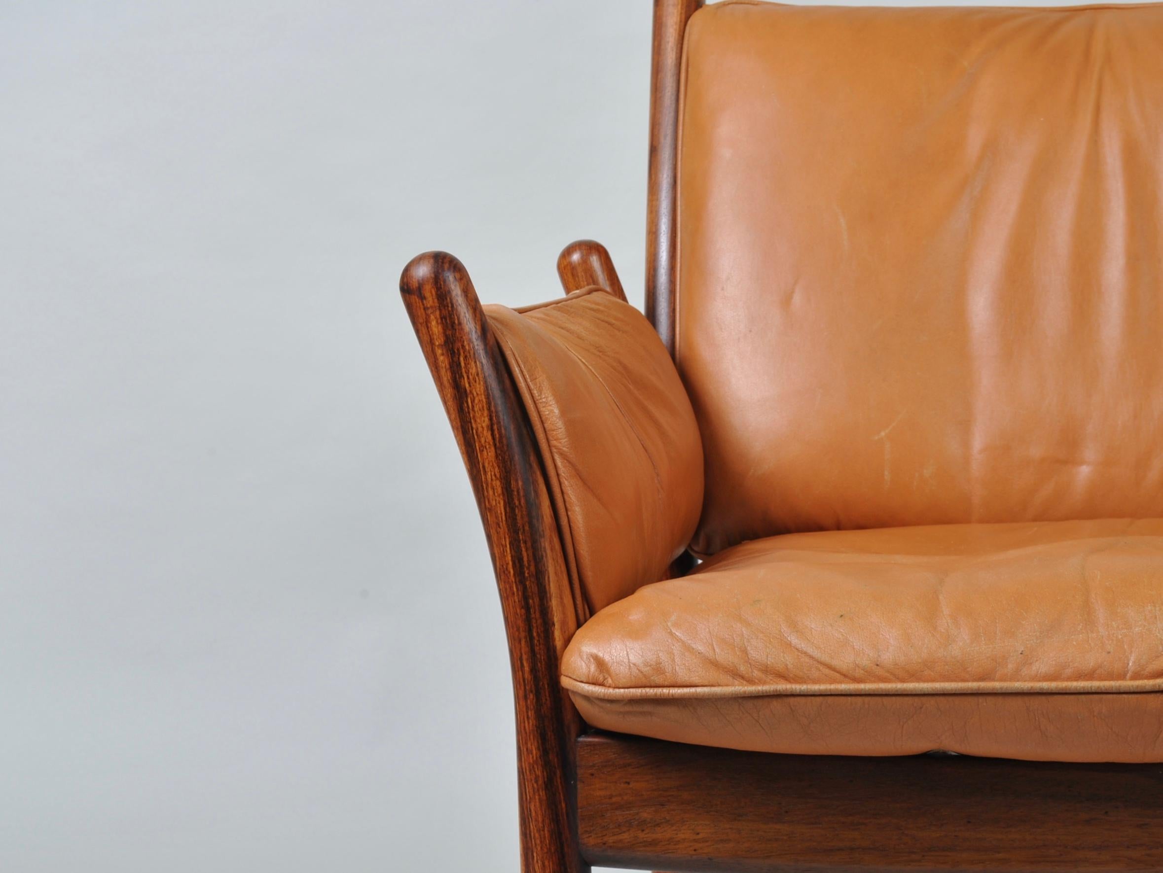 Illum Wikkelso, Rosewood and Leather, Lounge Chair 9