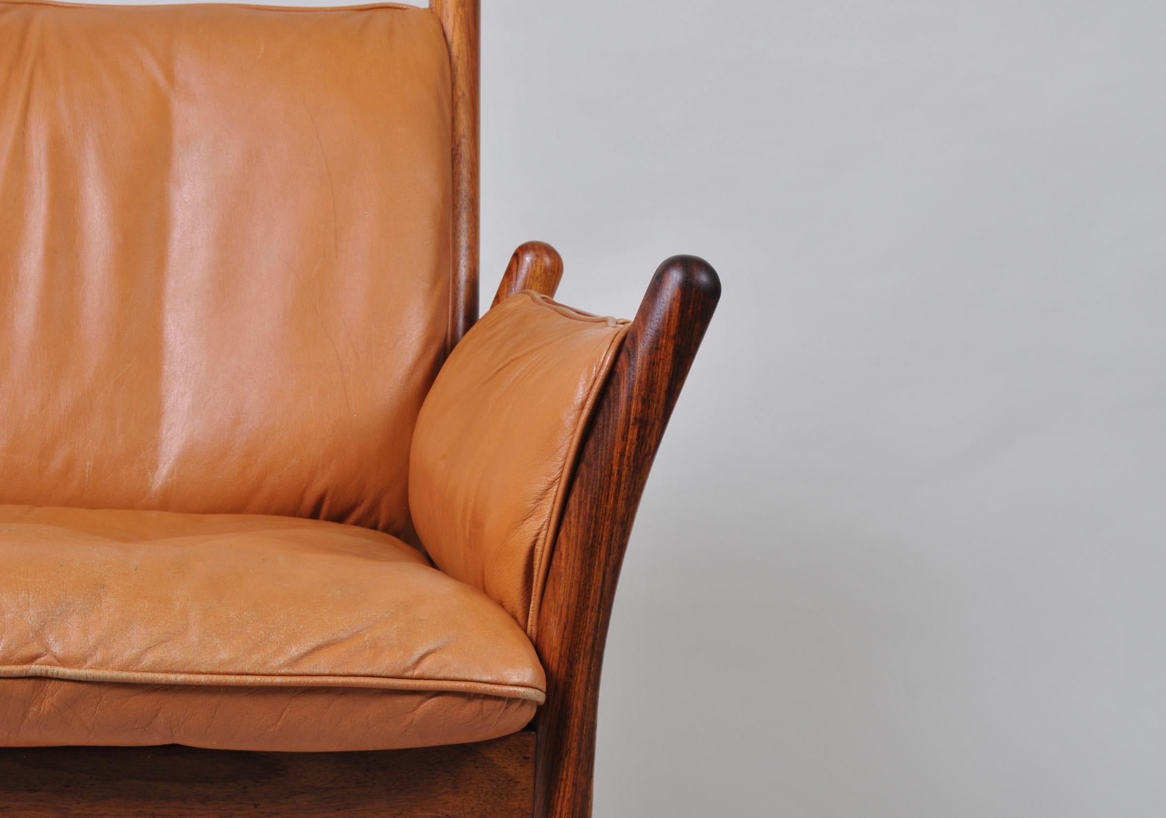 Illum Wikkelso, Rosewood and Leather, Lounge Chair 10