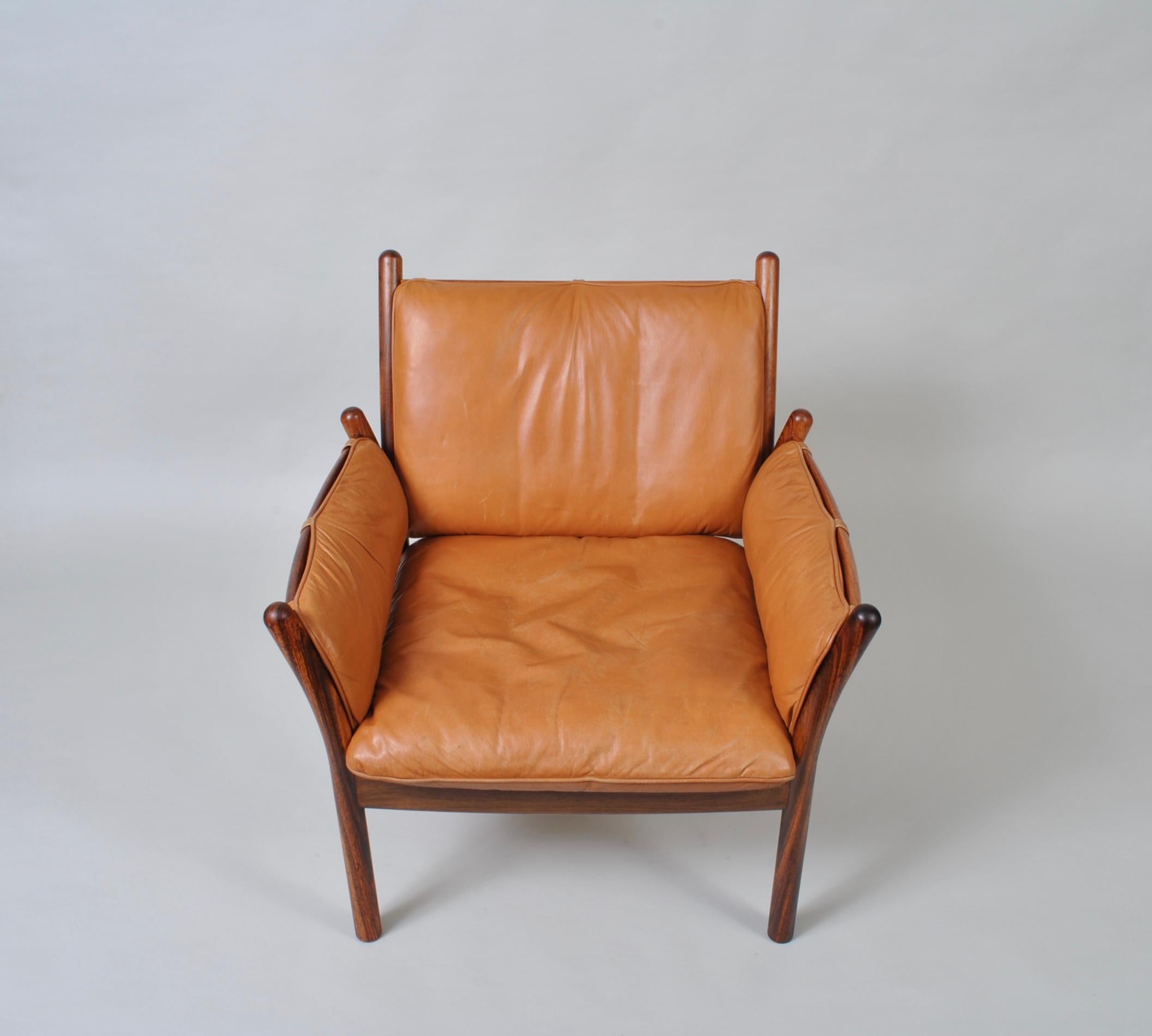 Illum Wikkelso, Rosewood and Leather, Lounge Chair 11