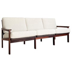 Illum Wikkelso Rosewood Sofa w/ New White Shearling Upholstery