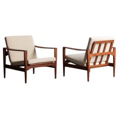 Illum Wikkelso Set of 2 Easy Chairs for Niels Eilersen, Denmark, 1960s