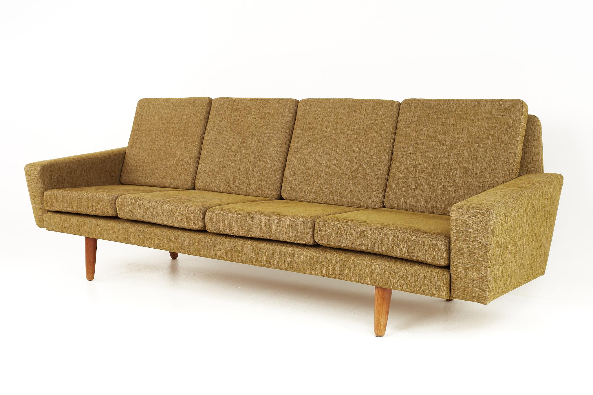 Mid-Century Modern Illum Wikkelso Style Mid-Century Danish Teak Sofa