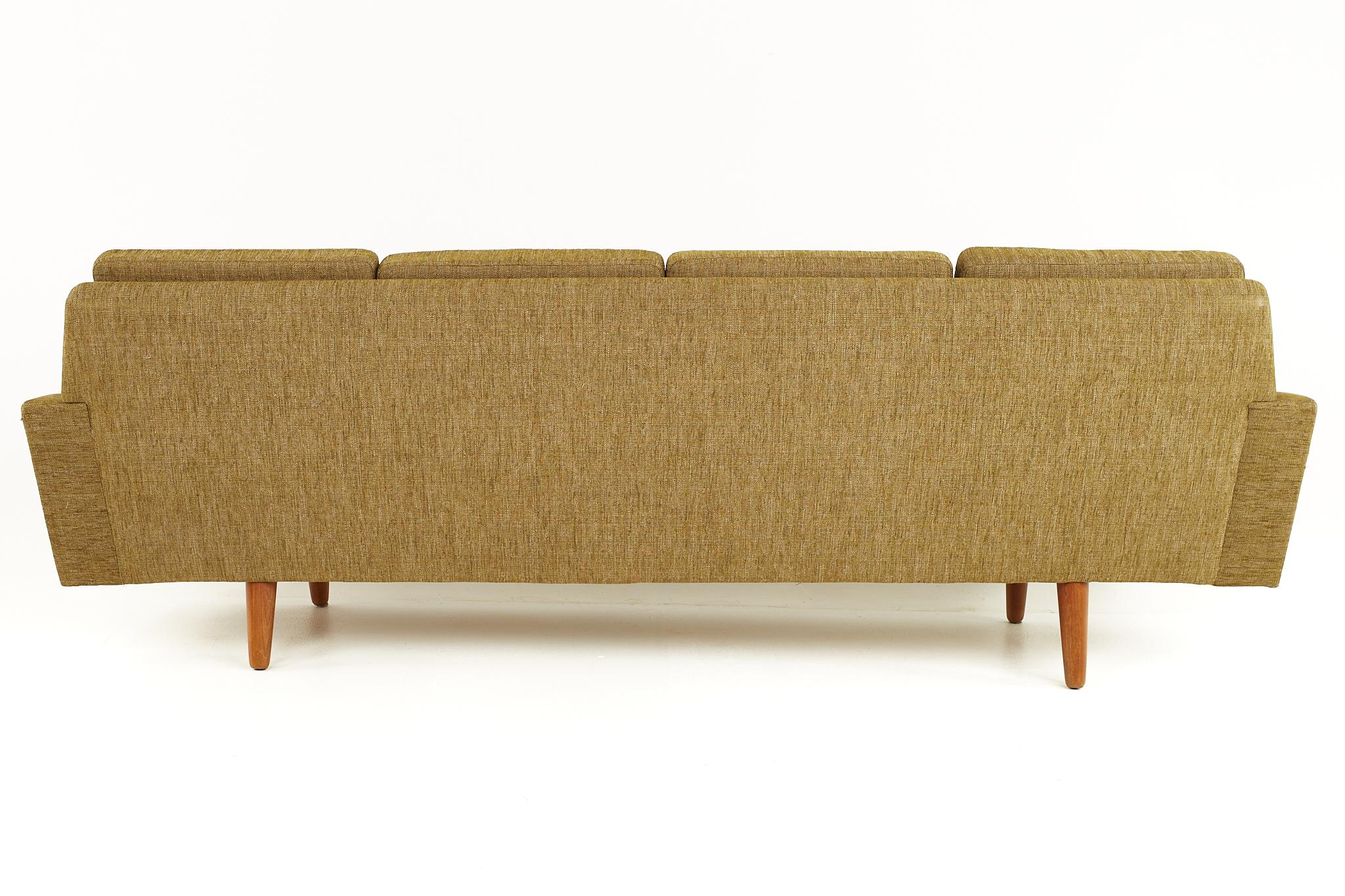 Illum Wikkelso Style Mid-Century Danish Teak Sofa 3