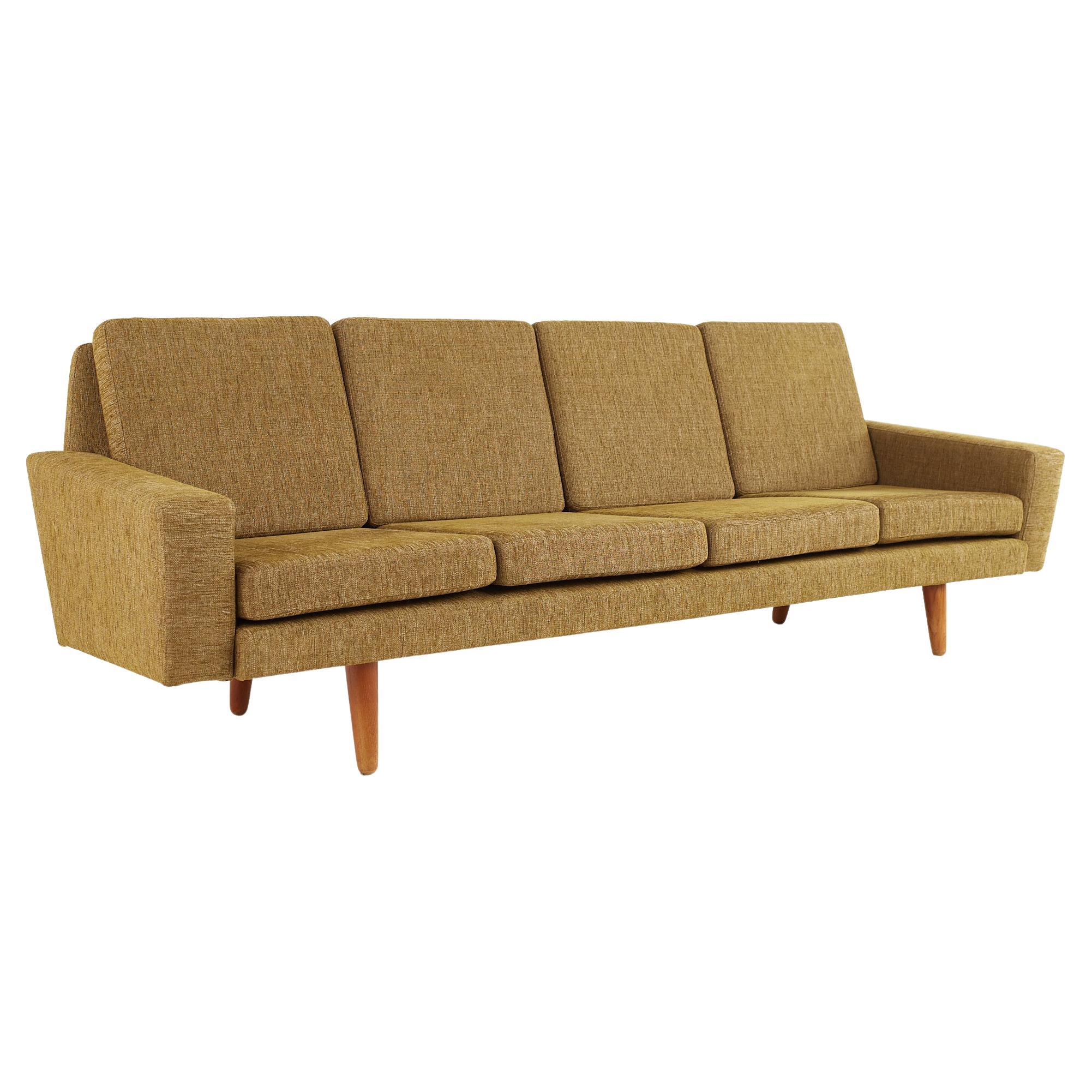 Illum Wikkelso Style Mid-Century Danish Teak Sofa