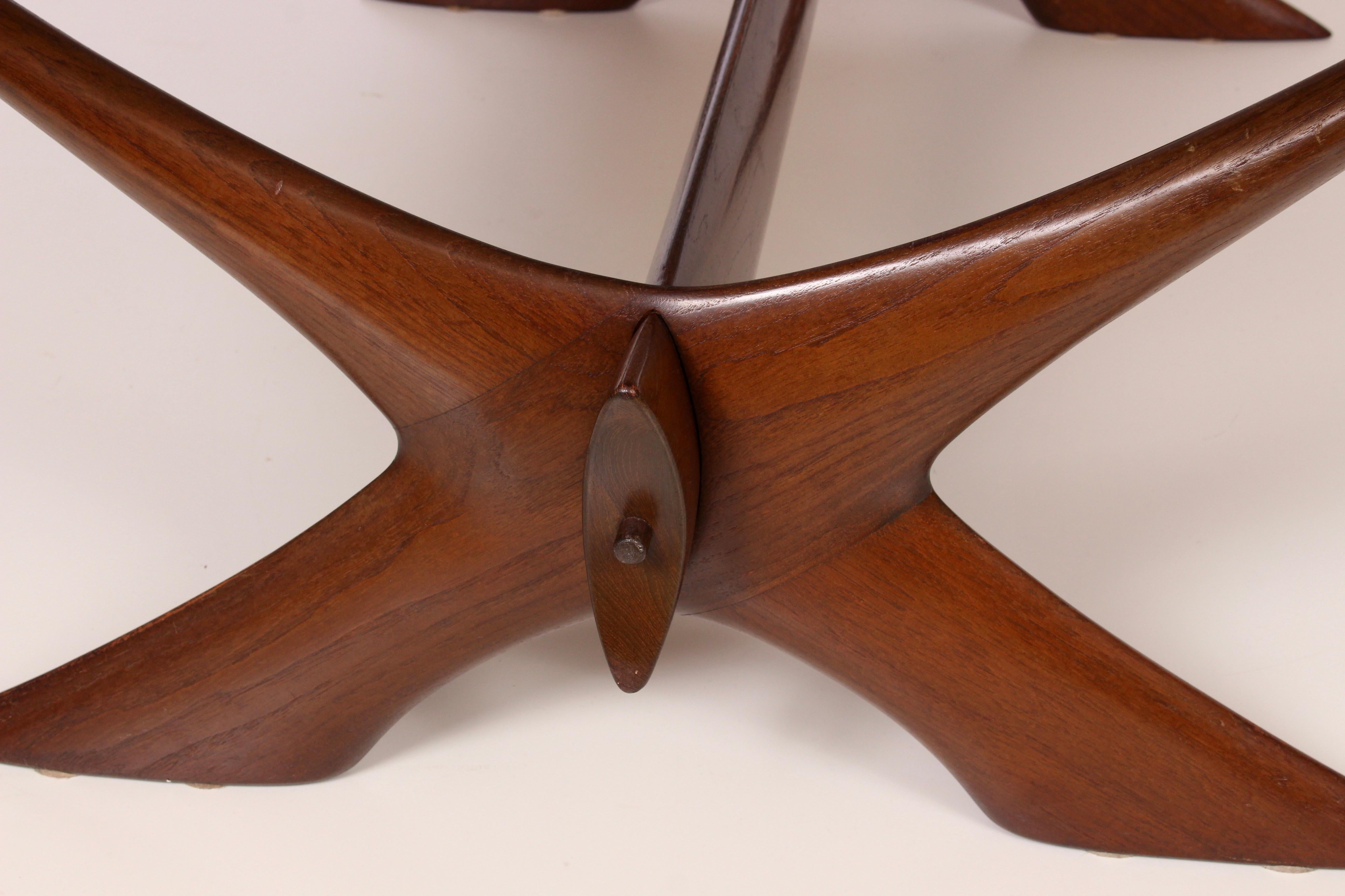 Illum Wikkelso Teak and Smoked Glass Large Coffee Table, 1960s For Sale 2