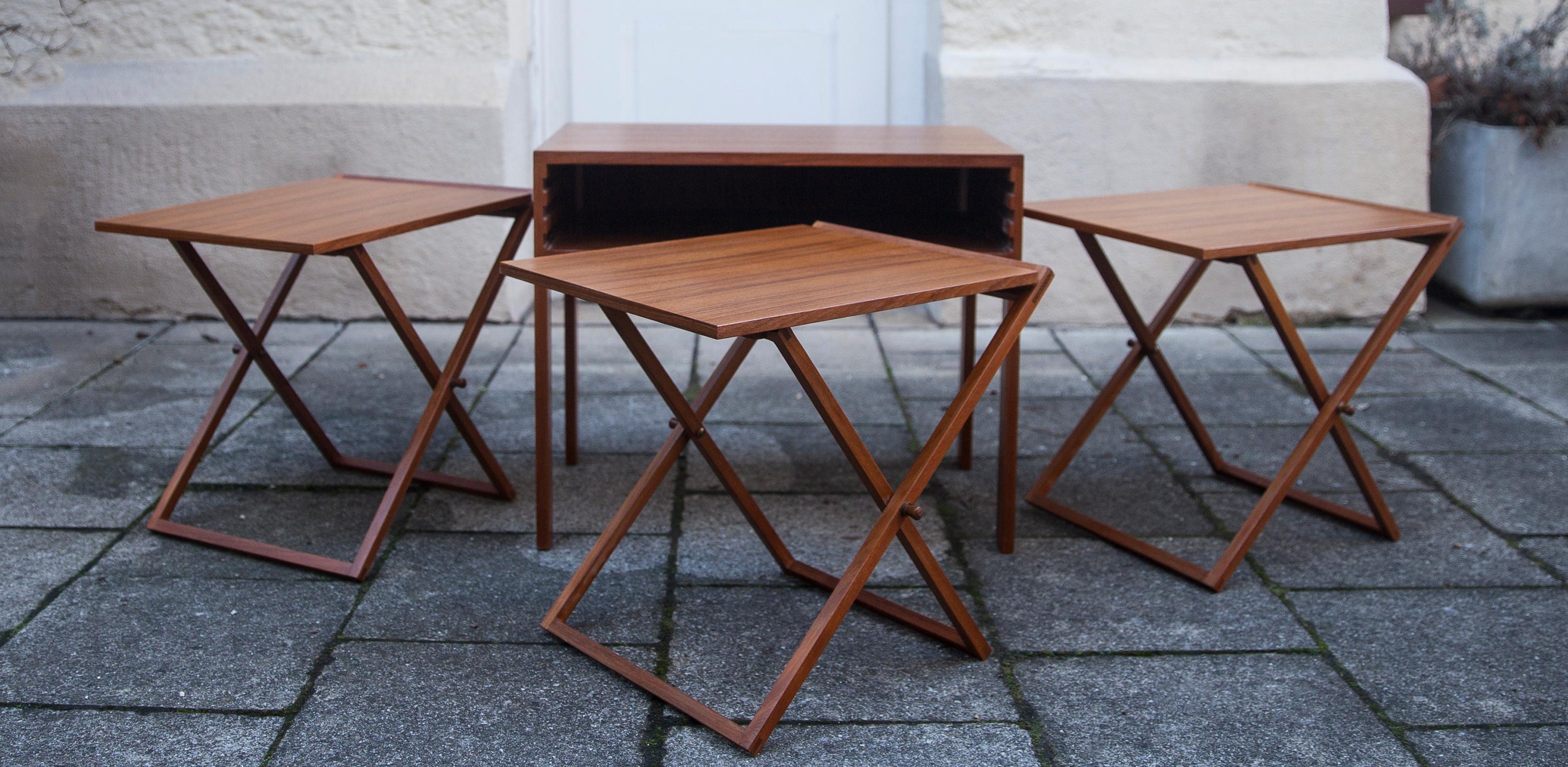 Mid-Century Modern Illum Wikkelso Teak Folding Table, 1960s For Sale