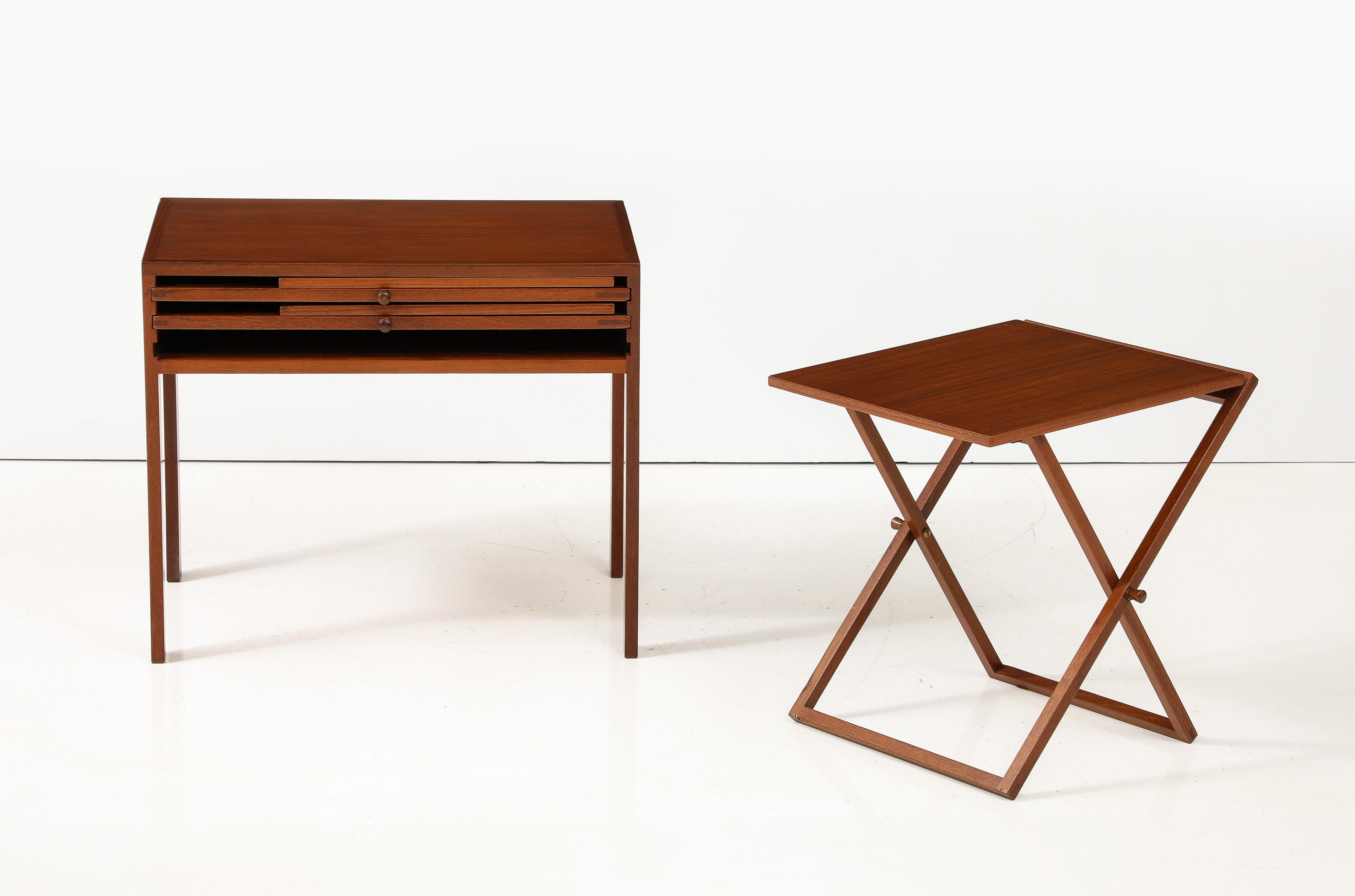 Danish Illum Wikkelso Teak Folding Tables For Sale