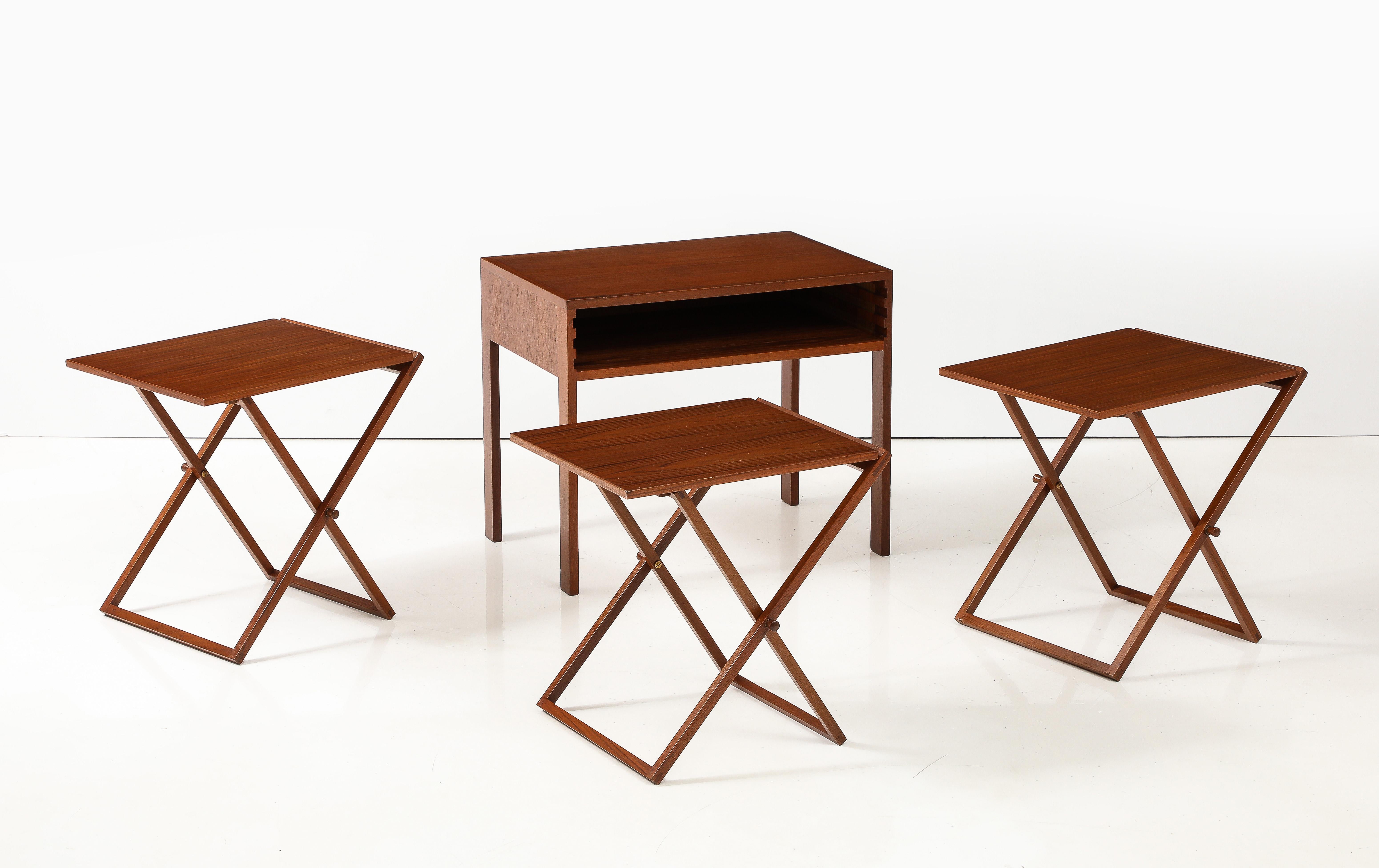 Illum Wikkelso Teak Folding Tables For Sale