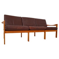 Illum Wikkelso Three-Seat Teak Sofa, Danish, 1960s, Produced by Eilersen
