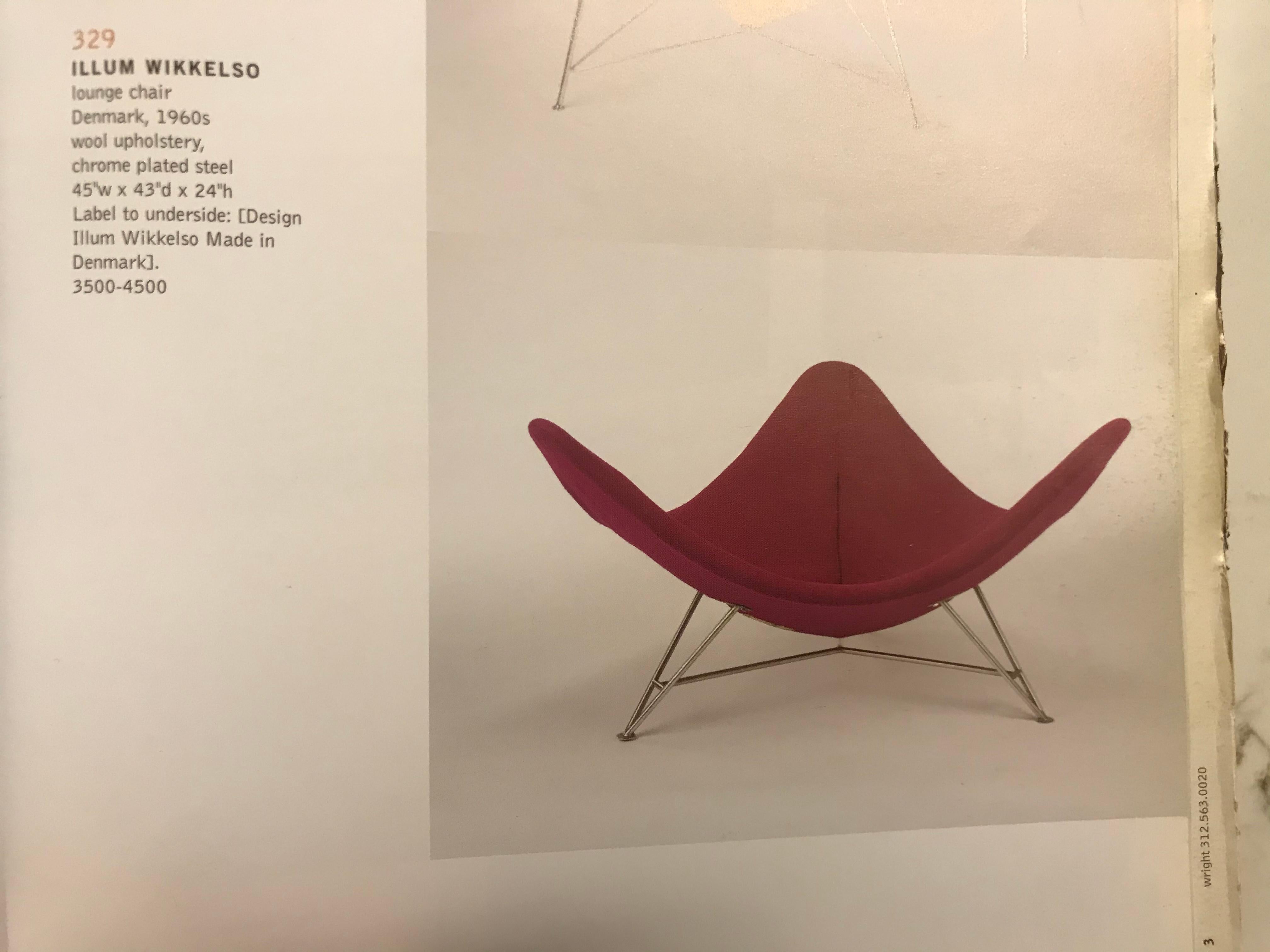 Danish Lounge Chair Illum Wikkelso  For Sale
