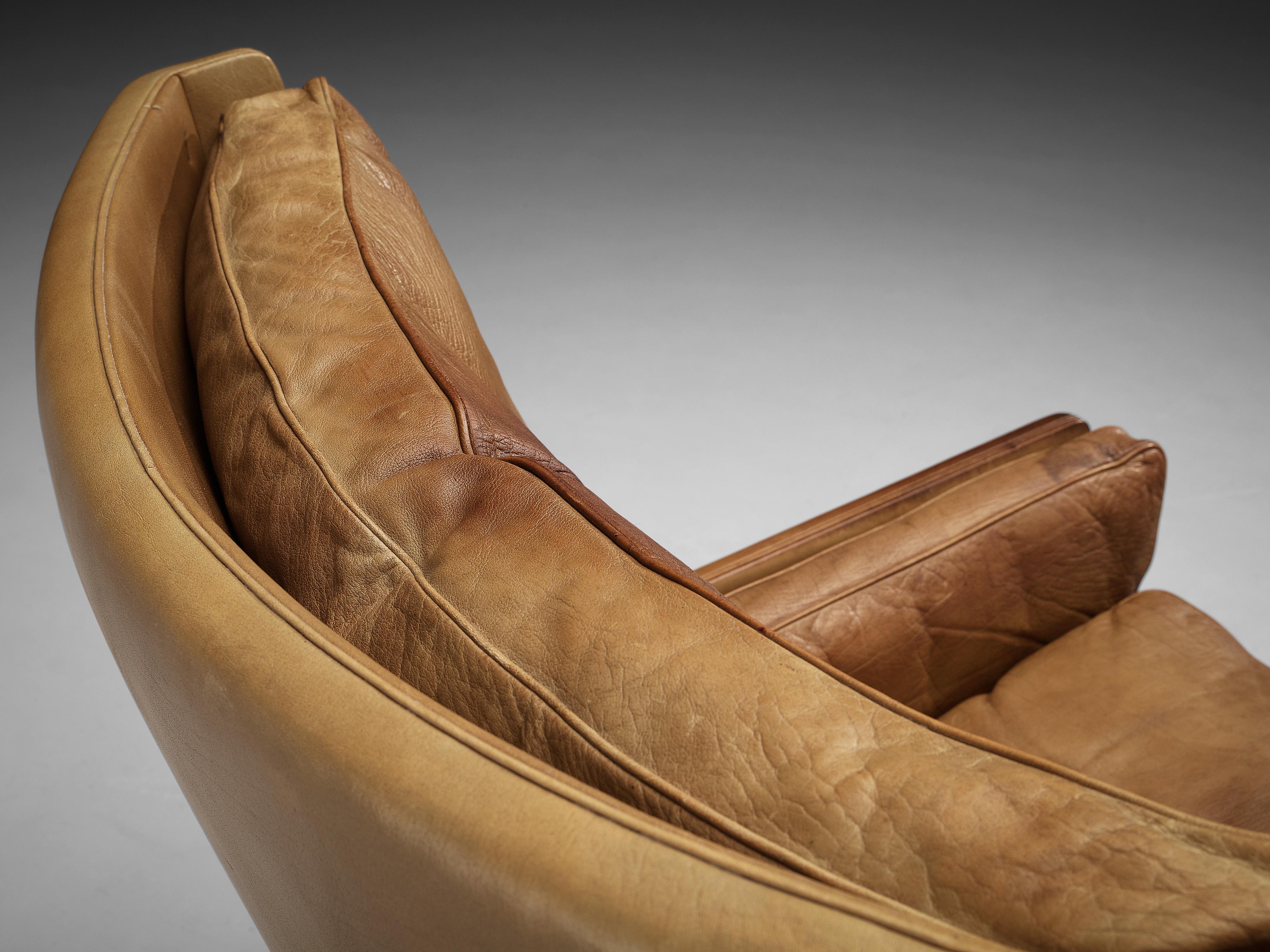 Illum Wikkelso 'V11' Lounge Chair with Ottoman in Leather For Sale at  1stDibs