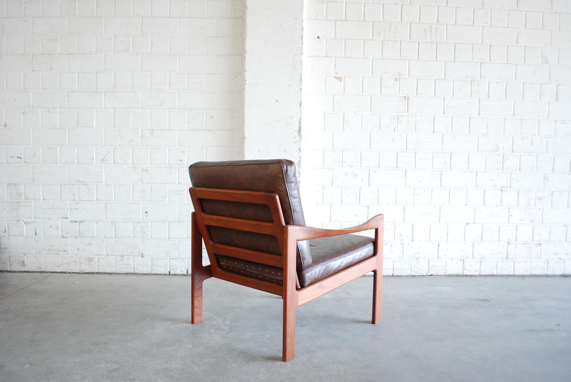 Illum Wikkelsø Leather Armchair Chair Brown Niels Eilersen For Sale 4