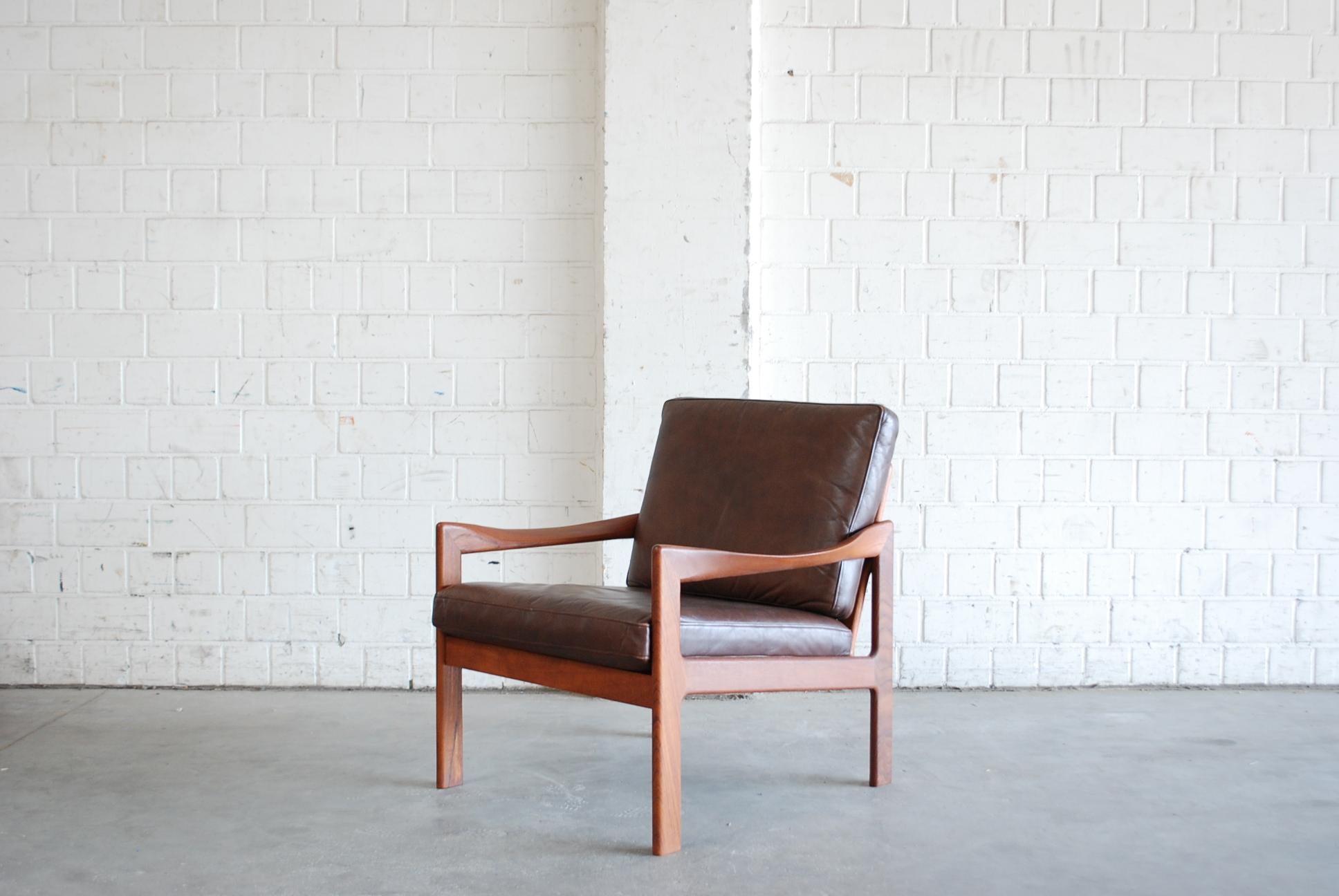 Illum Wikkelsø Fauteuil en cuir Chaise Brown Niels Eilersen en vente 6